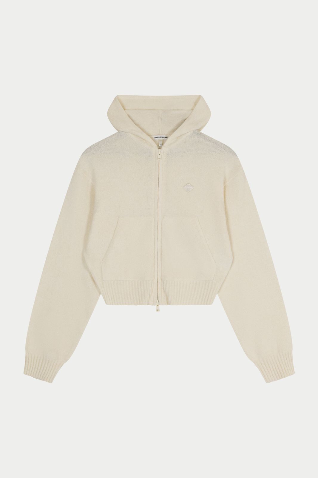 TOWELLING ZIP THROUGH HOODIE - WHITE