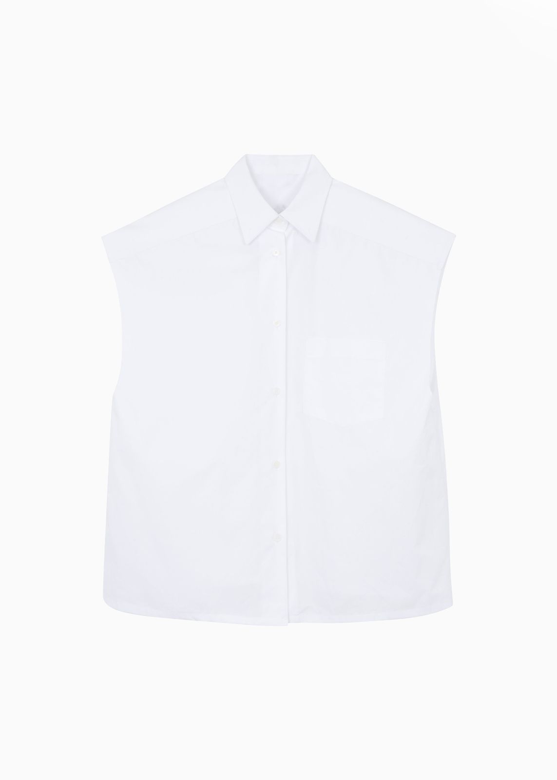 Rae Sleeveless Button Down Shirt - White