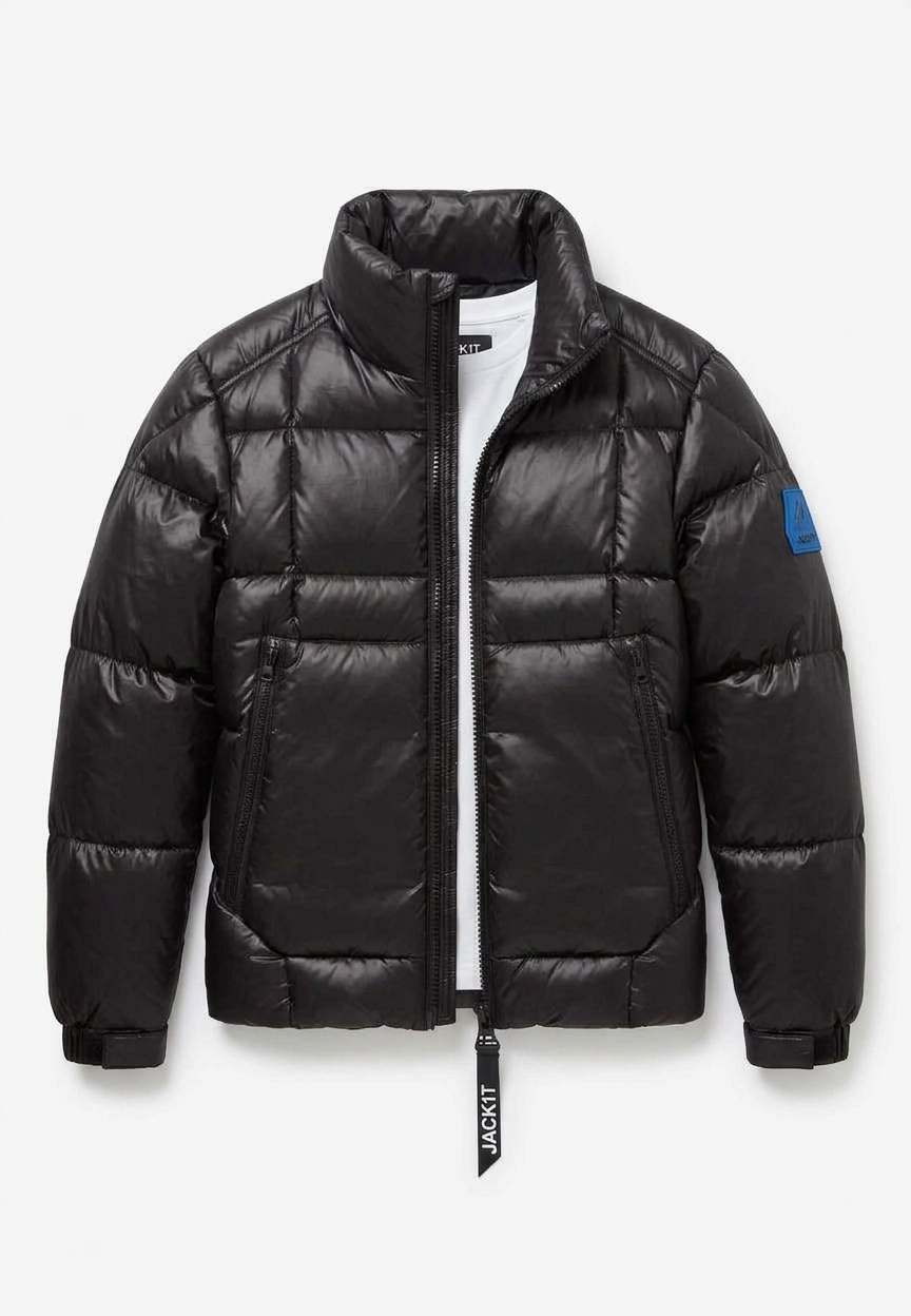 Ez Boxed Funnel Puffer Jacket Lux Black