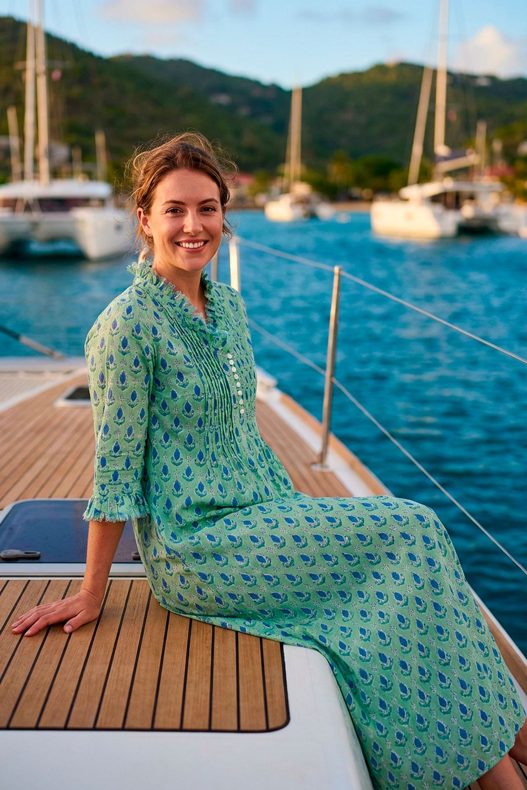 Cotton Annabel Maxi Dress in Spearmint