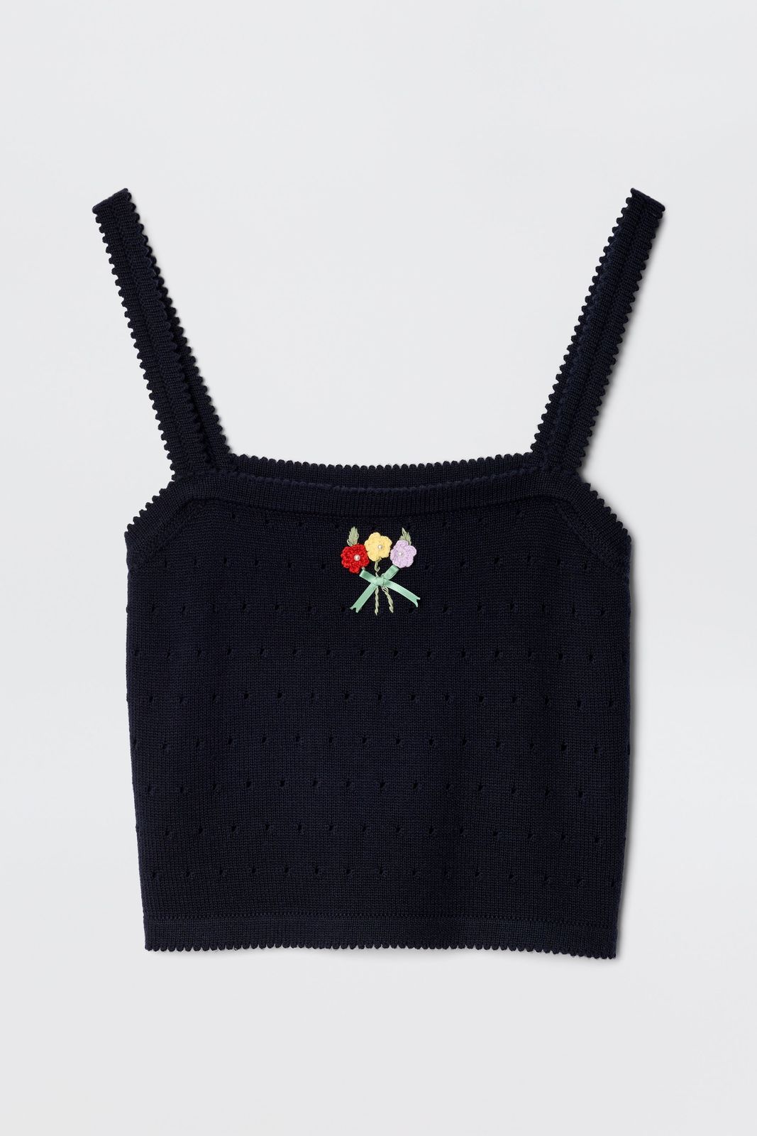 Perla - Floret Embroidery Deep Navy