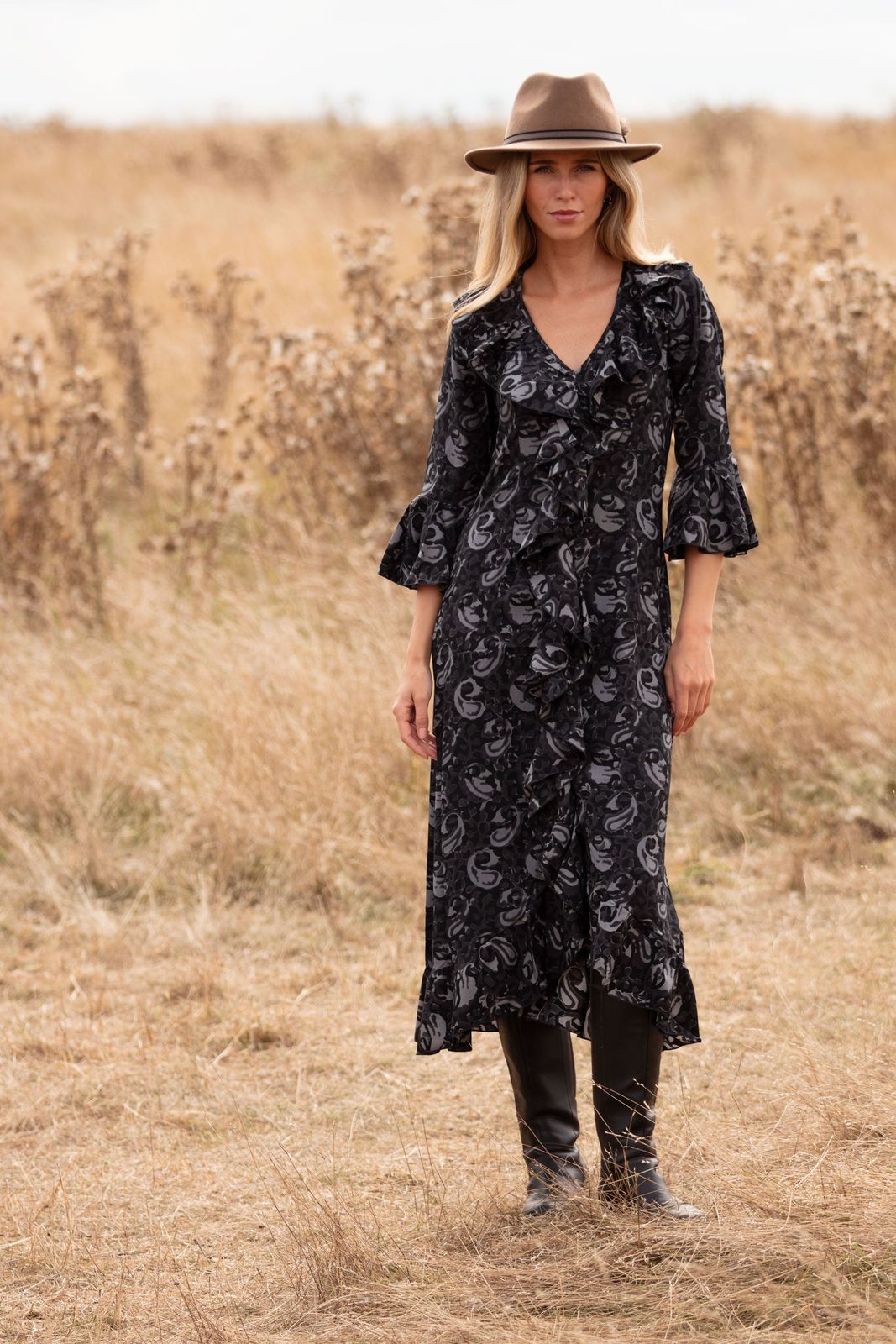 Felicity Midi Dress in Storm Swirl