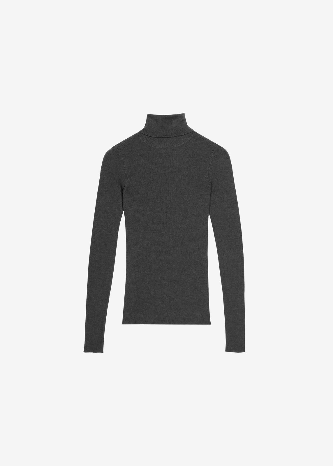 Utica Thin Turtleneck Sweater - Dark Grey Melange