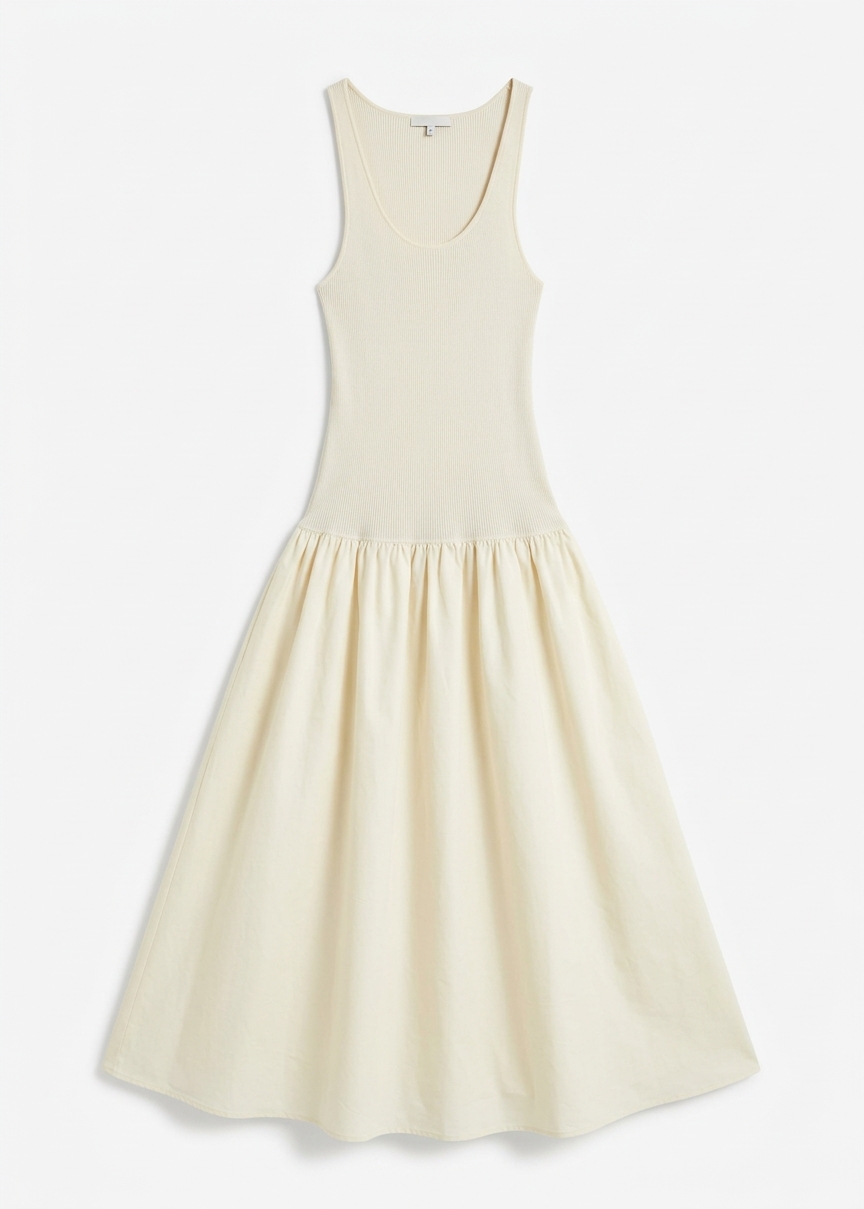 Iliya Drop Waist Maxi Dress - Cream