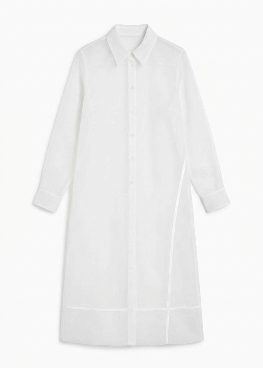 Peri Sheer Midi Skirt - White