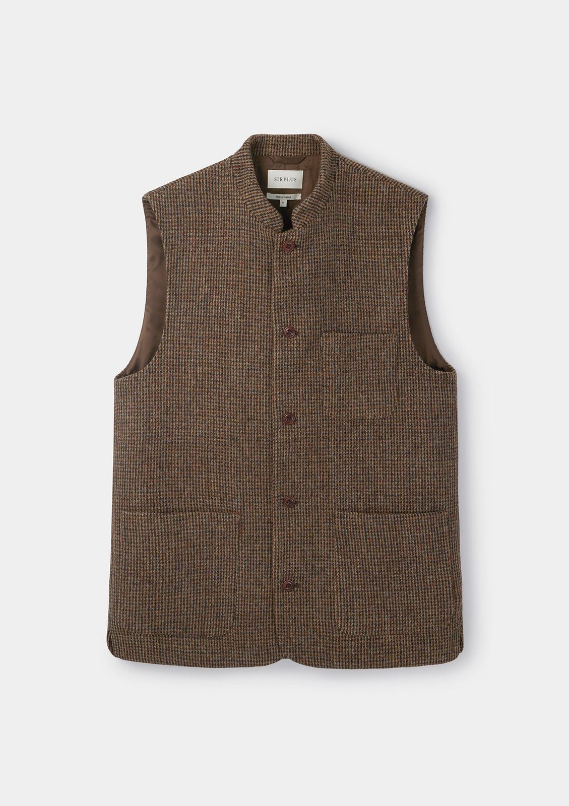 Brown Harris Tweed Nehru Waistcoat