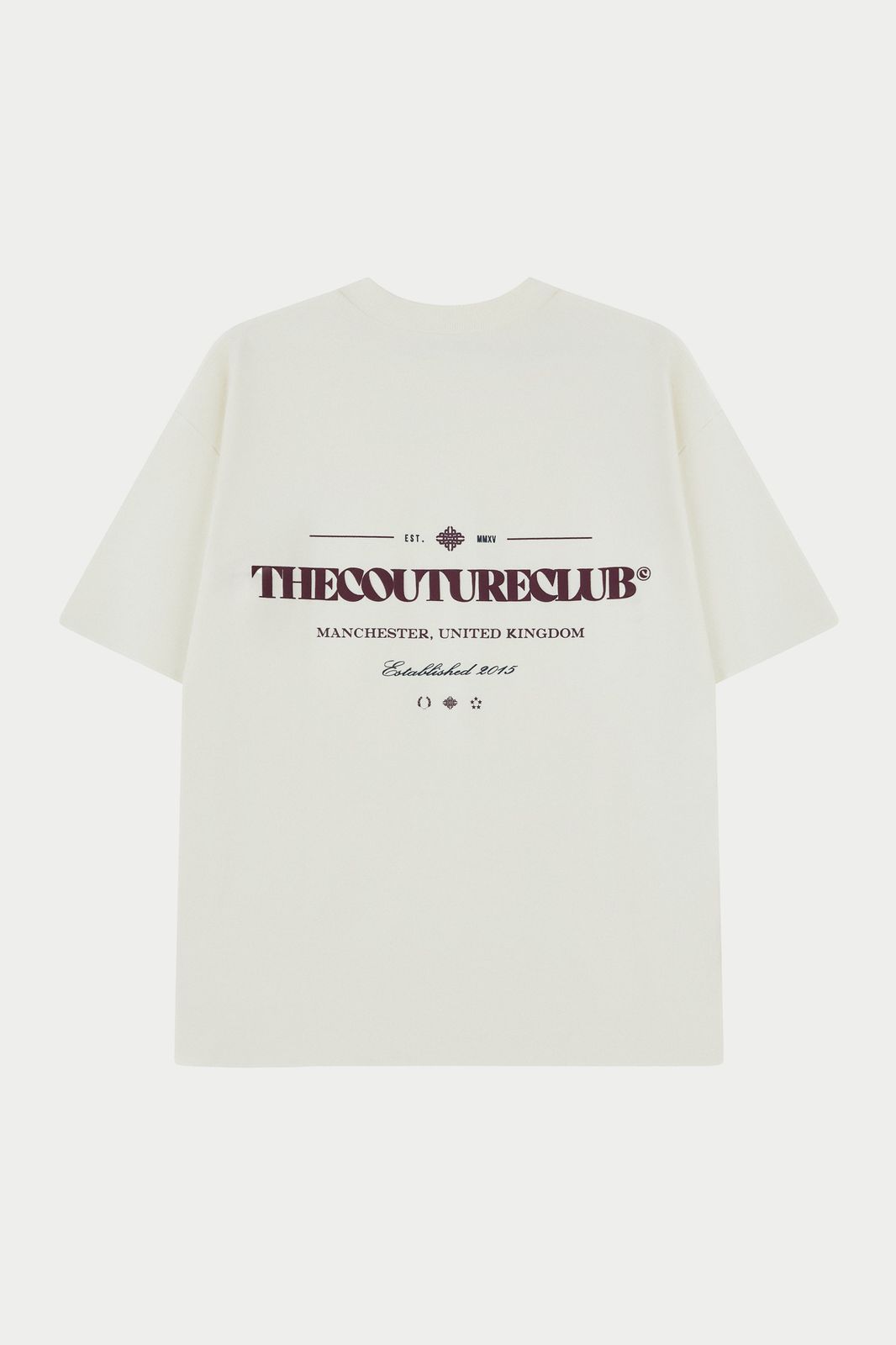 COPYRIGHT MULTI GRAPHIC T-SHIRT - OFF WHITE BURGUNDY