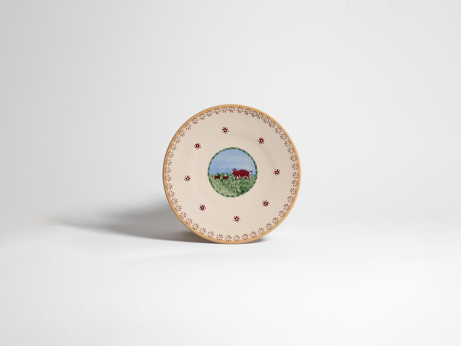 NICHOLAS MOSSE EVERYDAY PLATE IN MULTI & WHITE