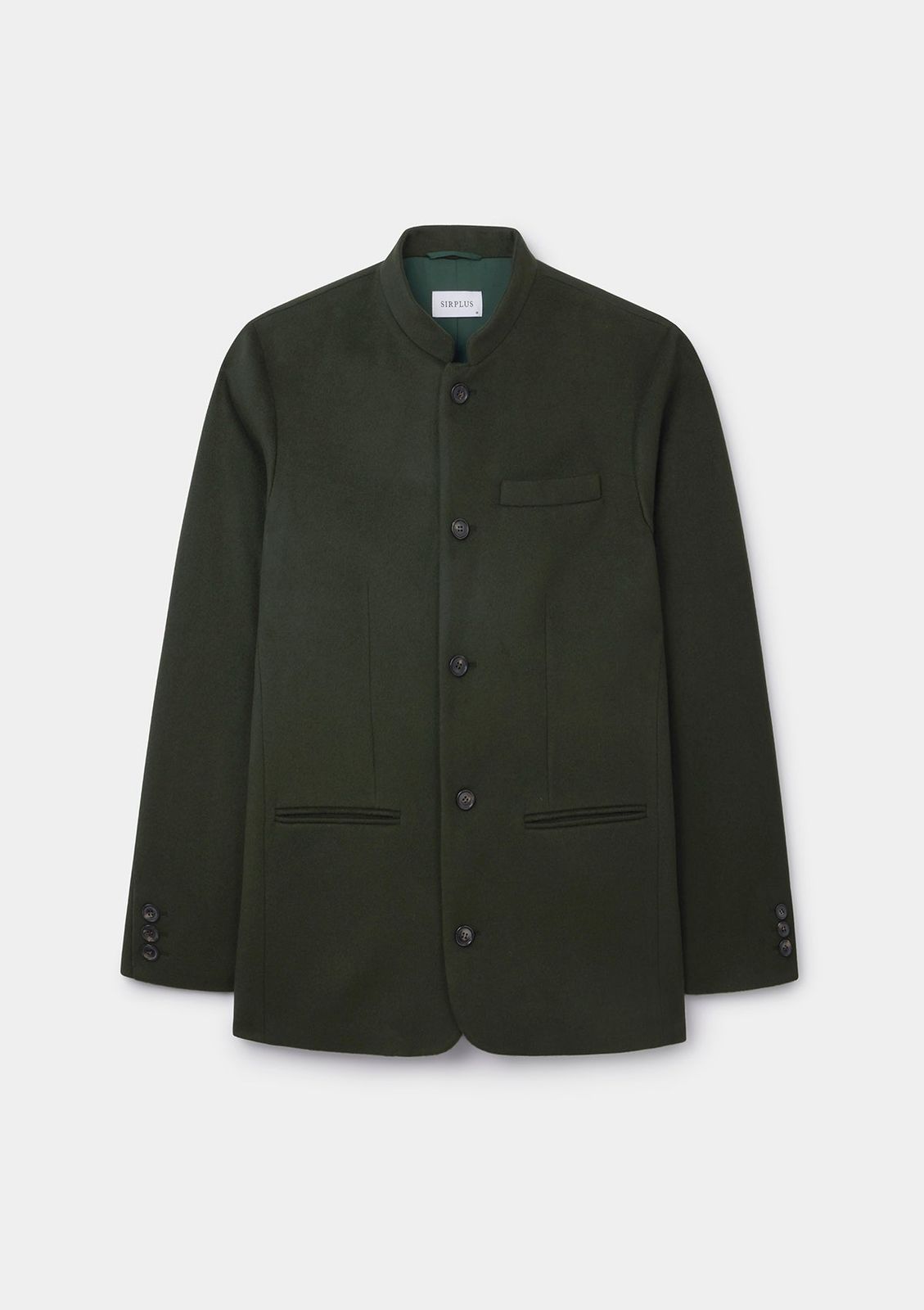 Juniper Green Cashmere Nehru Jacket