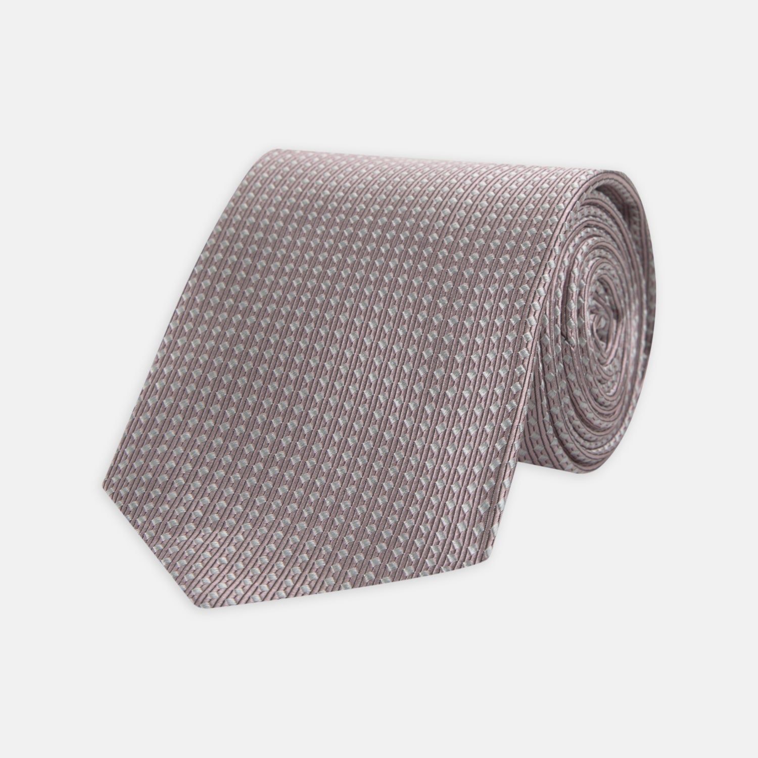 Rose and White Diamond Silk Tie
