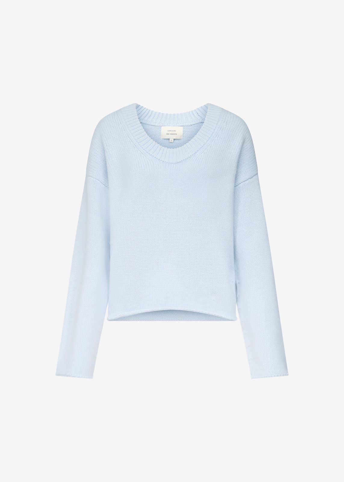 Loulou De Saison Derry Lds U-neck Sweater - Light Blue