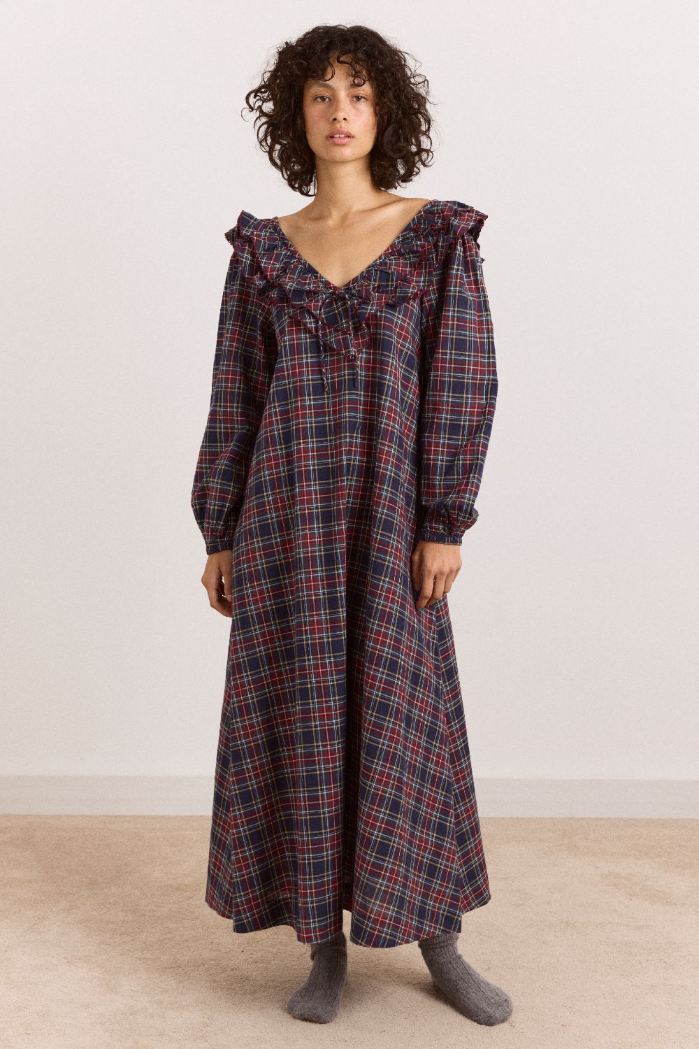 Barbs Nightdress - Tawny Check