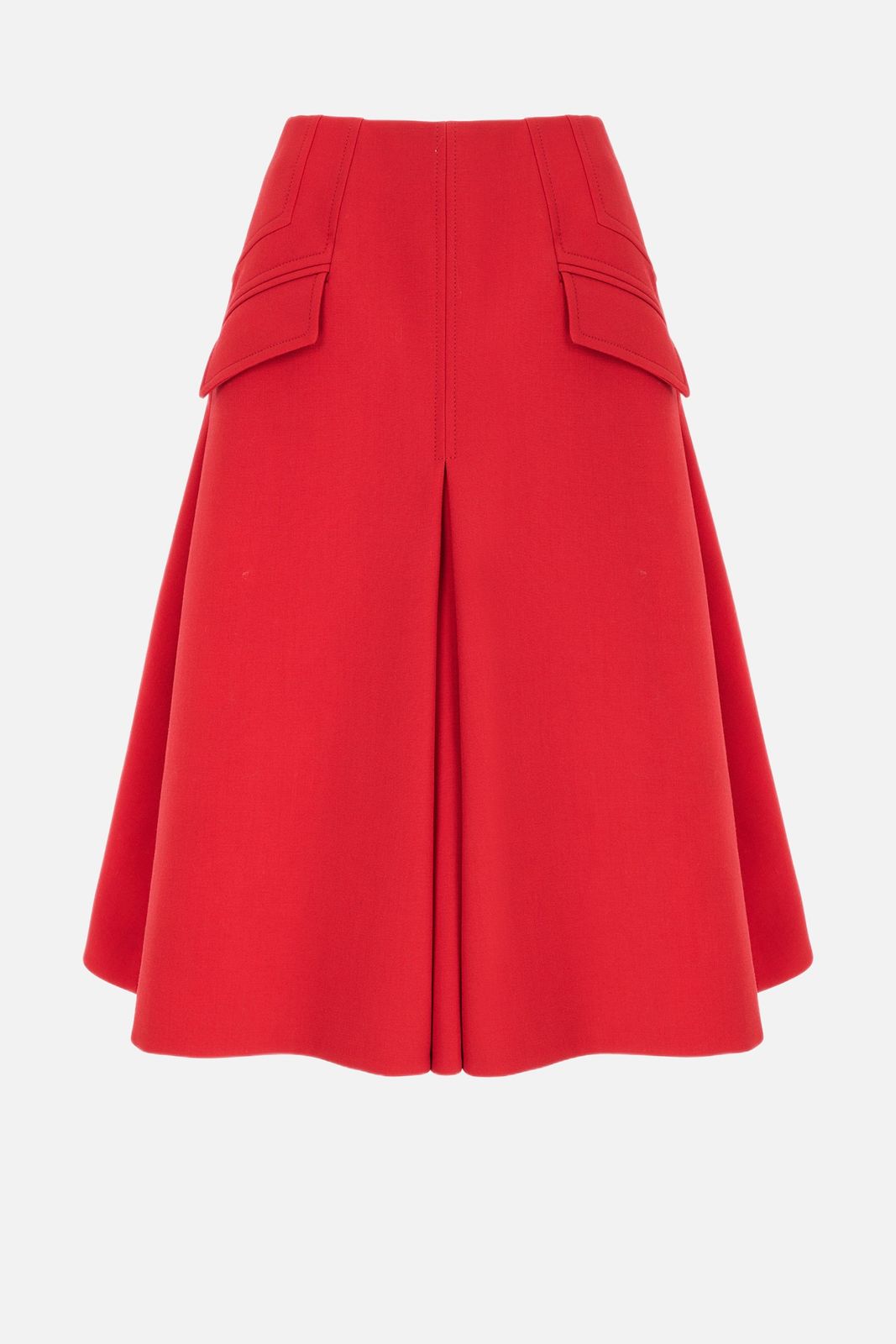 Zeus Skirt in Red Birdseye Suiting