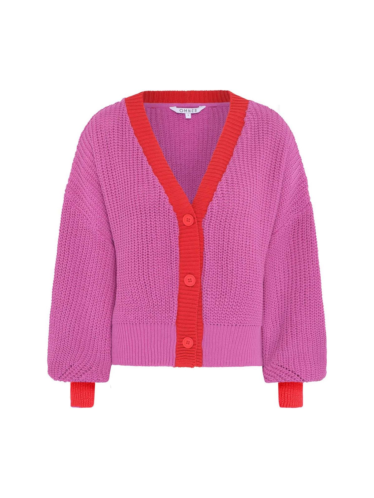 Hopper Cardigan In Pink And Red