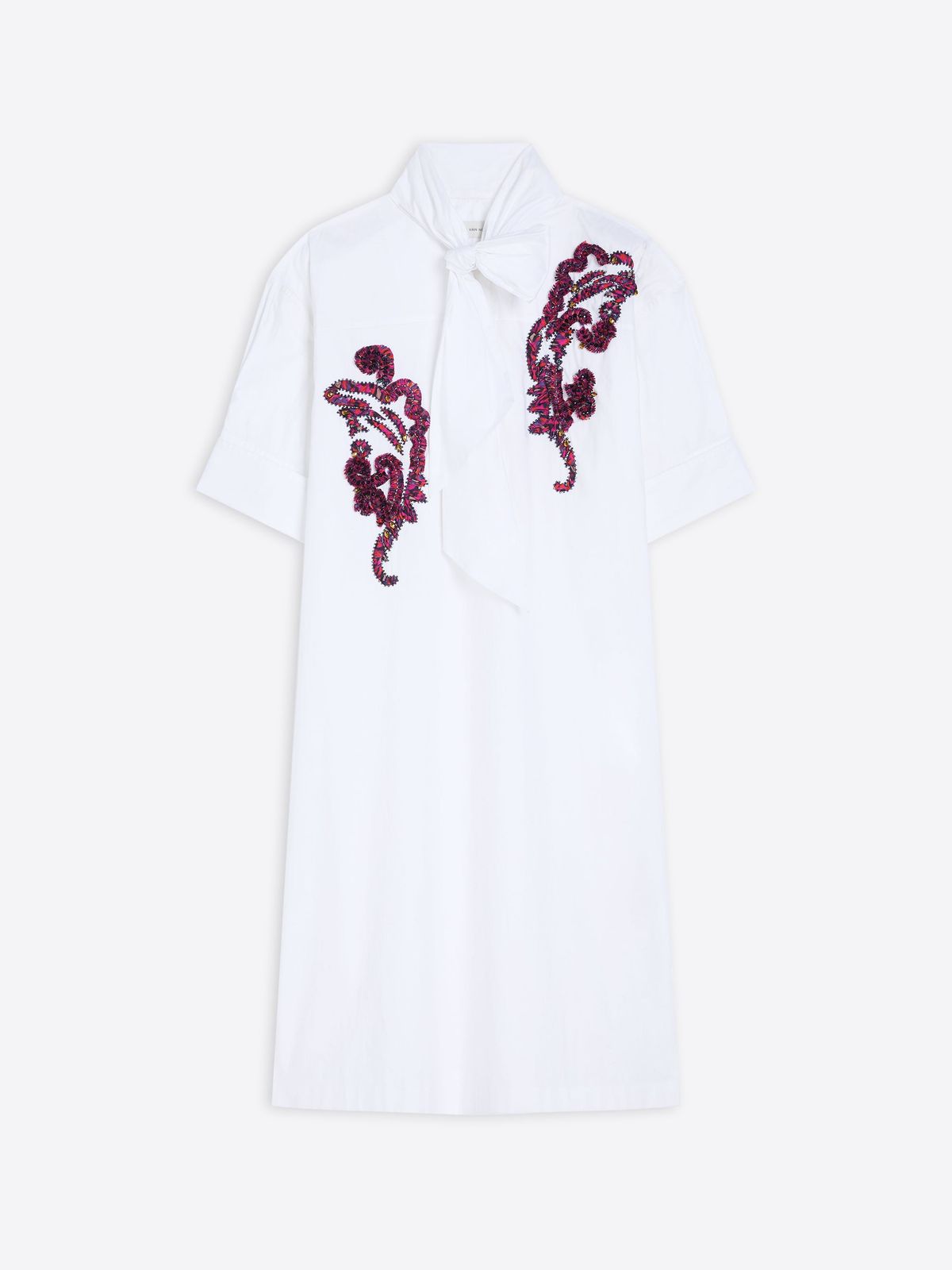 Embroidered shirt dress