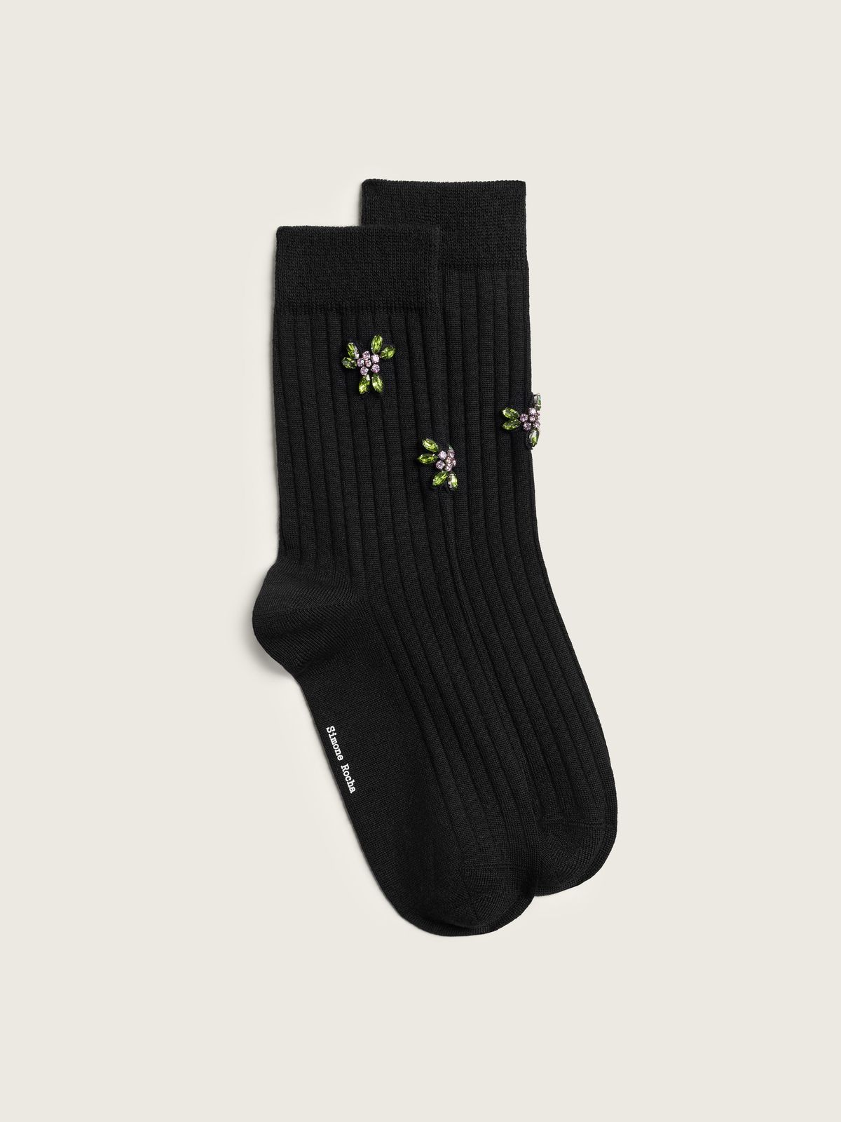 Embellished Merino Silk Ankle Socks