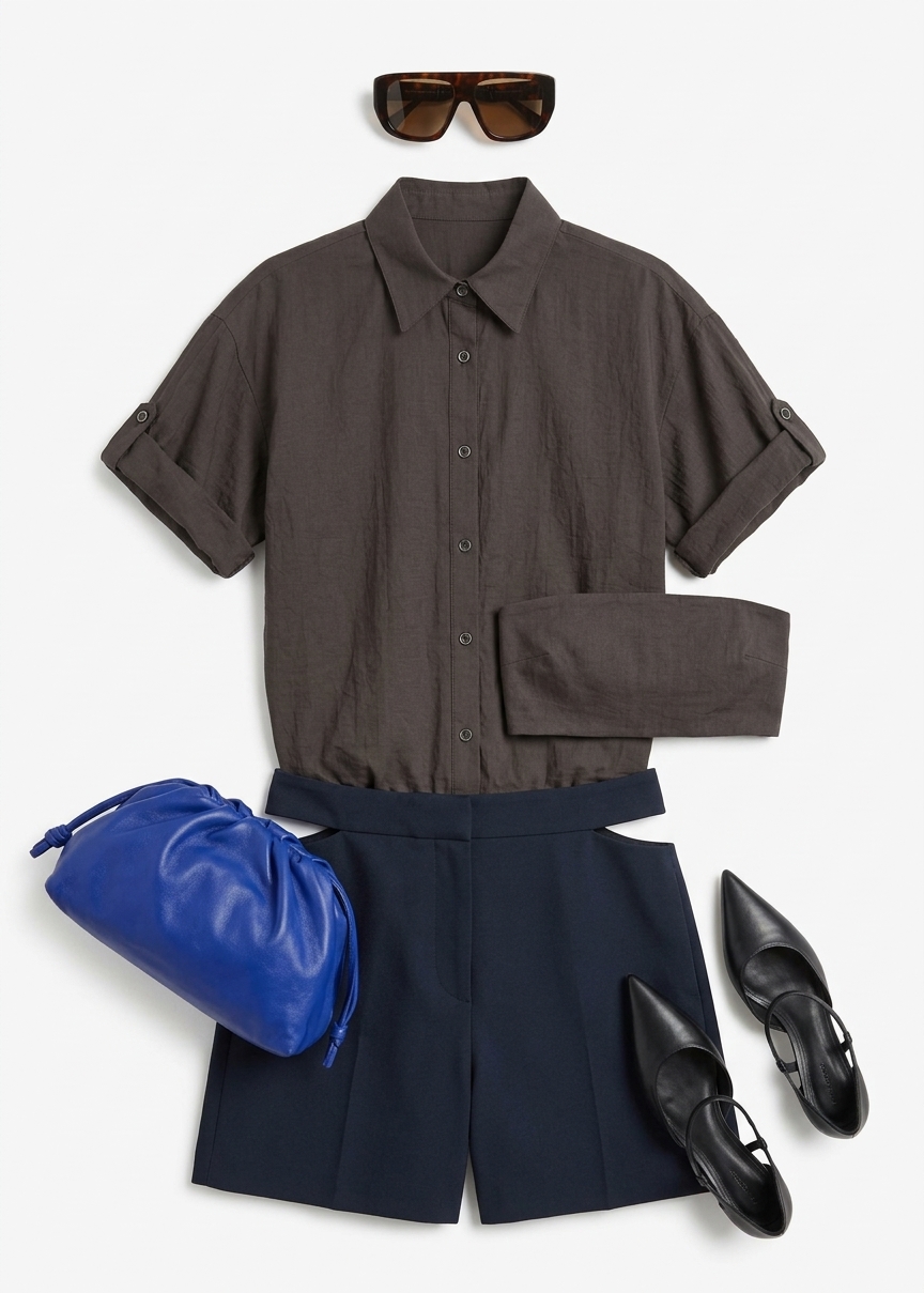 Comporta Drawstring Shirt - Brown