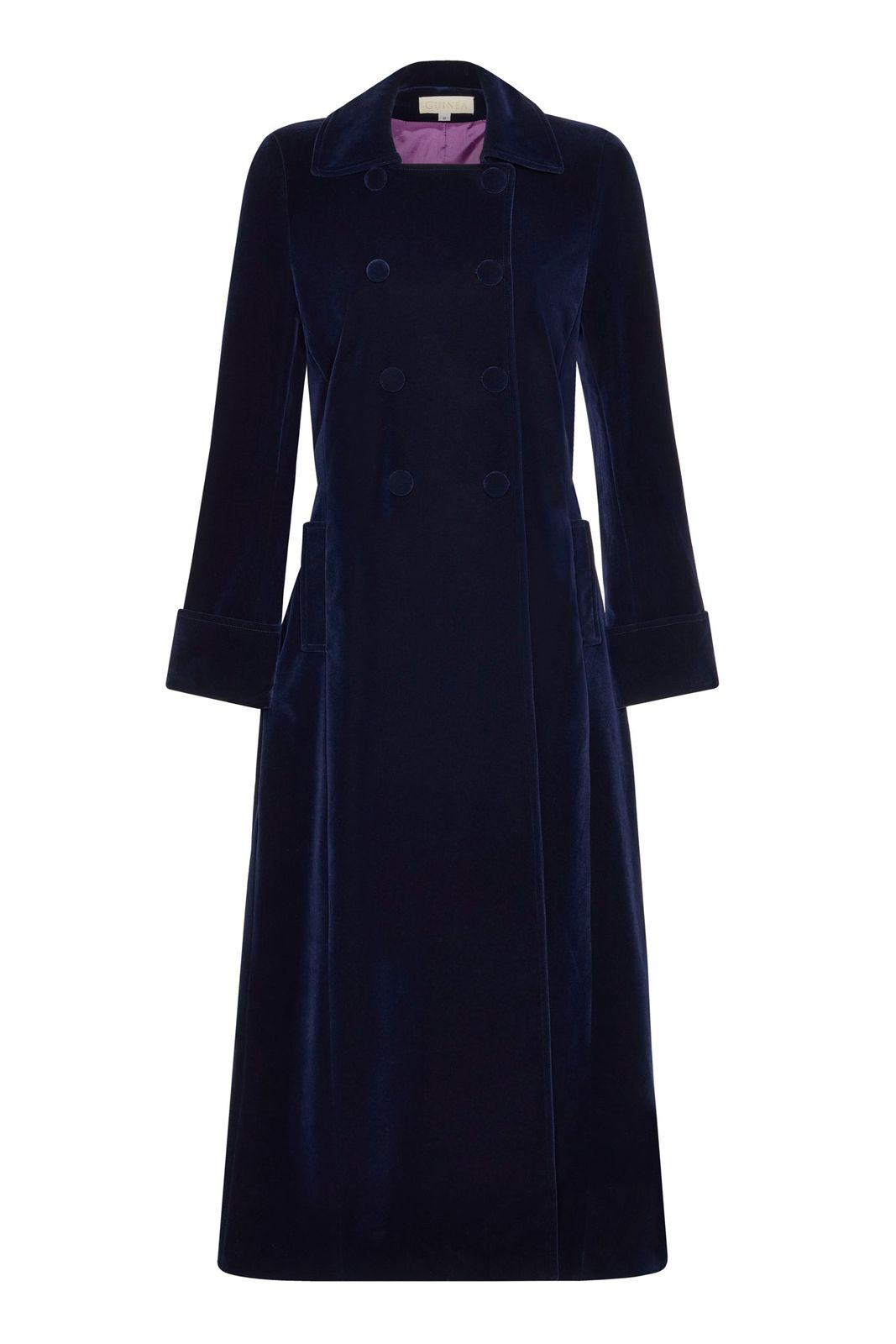 Delphi Long Navy Velvet Coat - Boho Glamour
