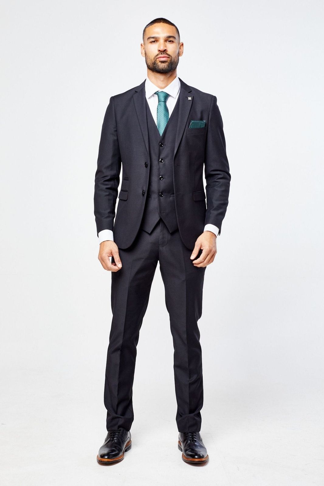 Parker Black Men's Three Piece Suit