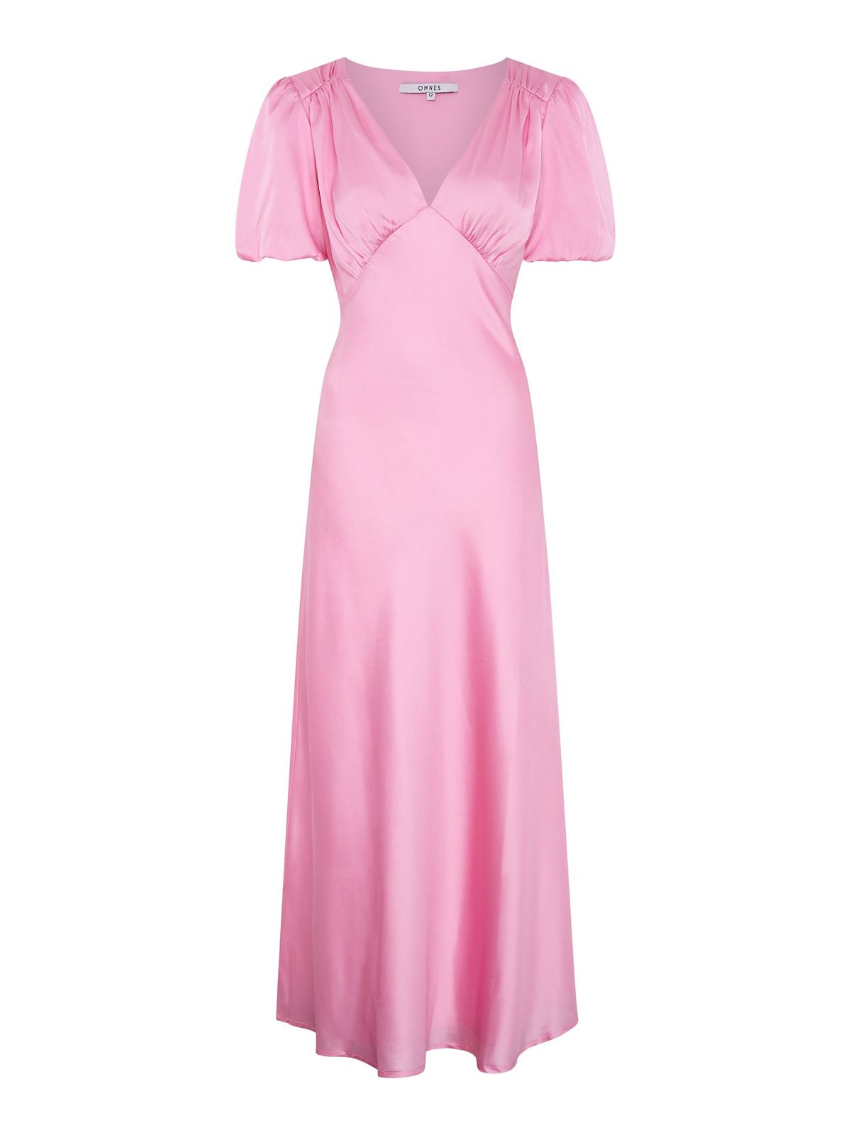 Rosie Ruched Puff Sleeve Dress In Pink