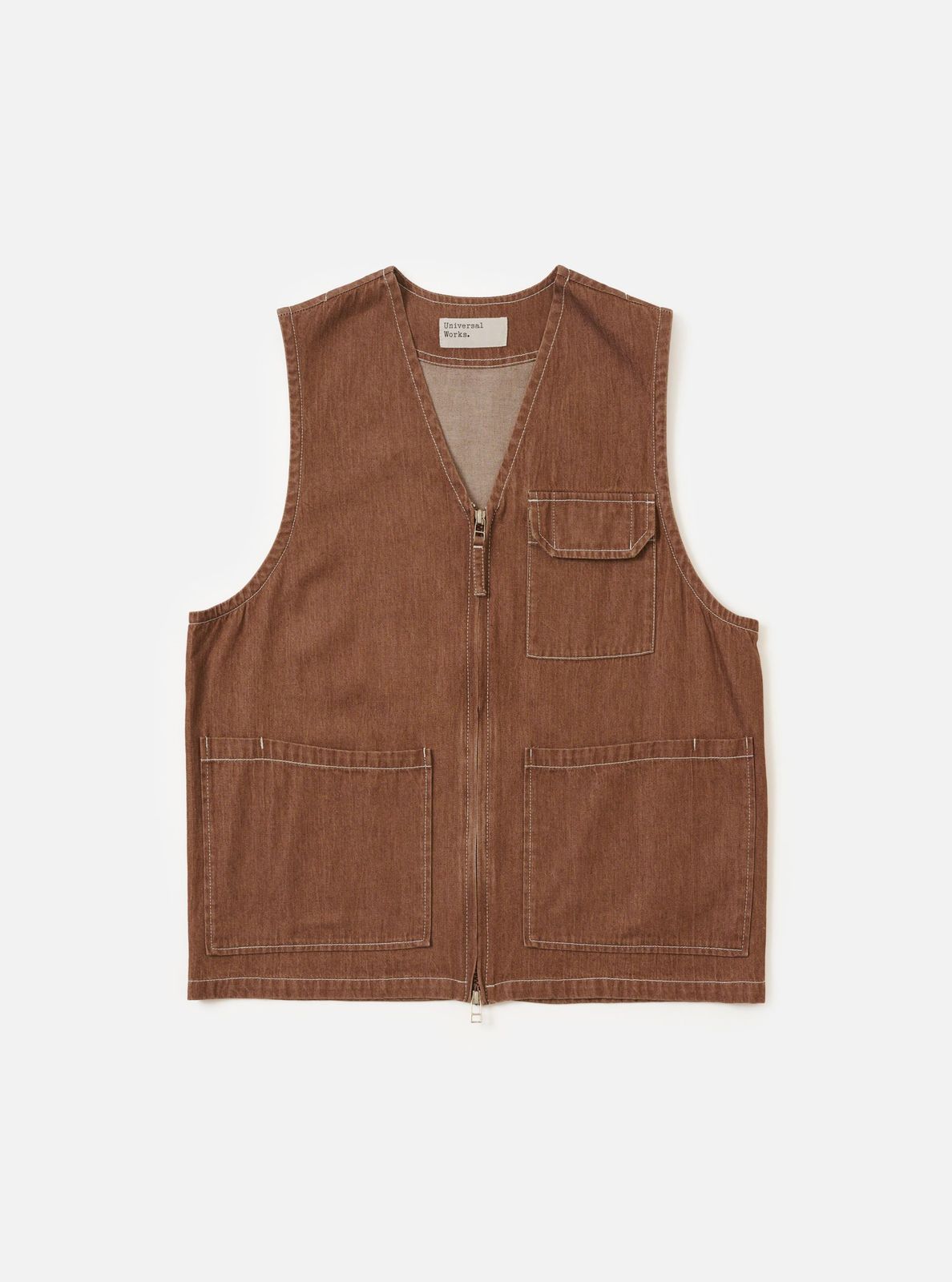 Brown Meco Denim Marine Gilet