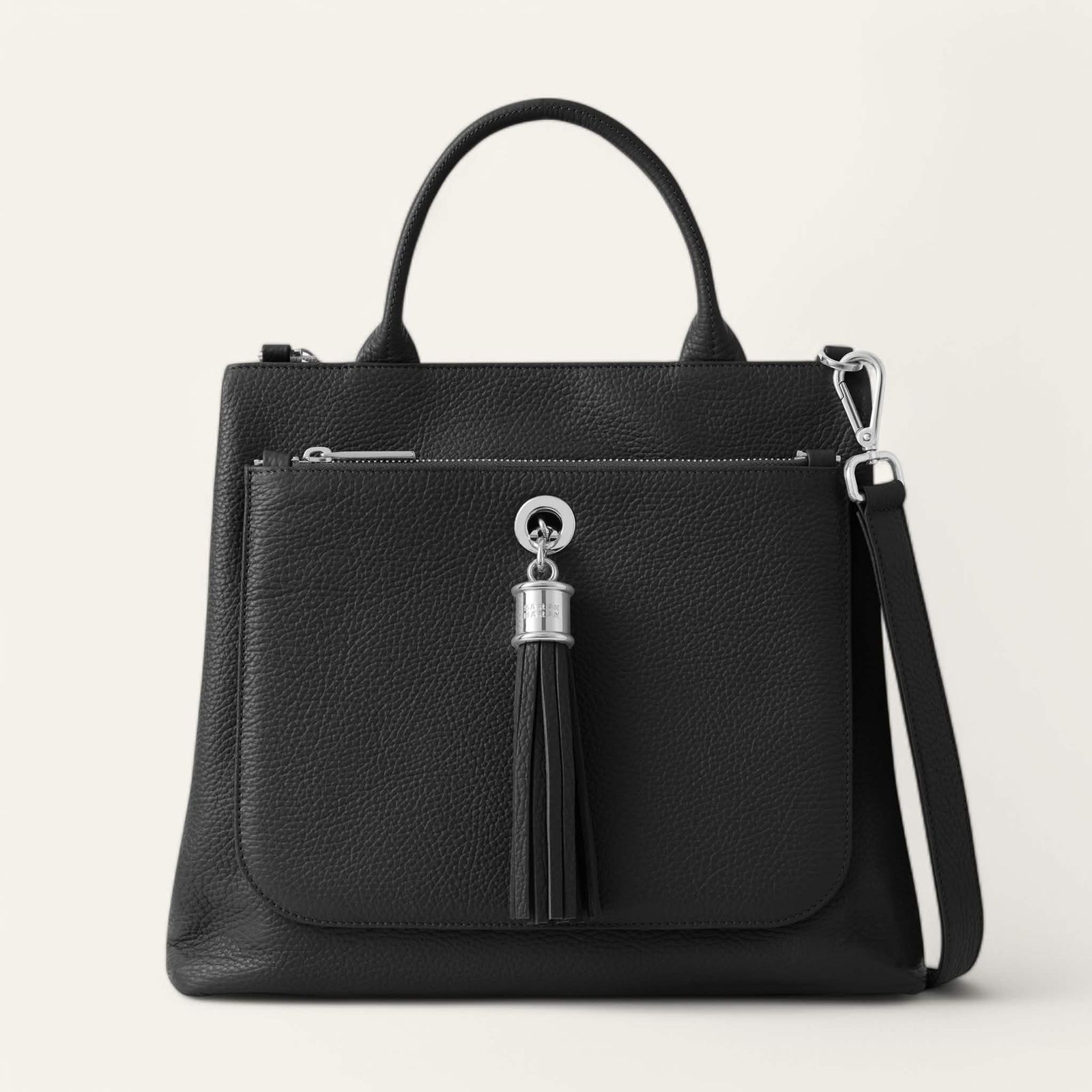 Dahlia Tote | Black with Silver hardware