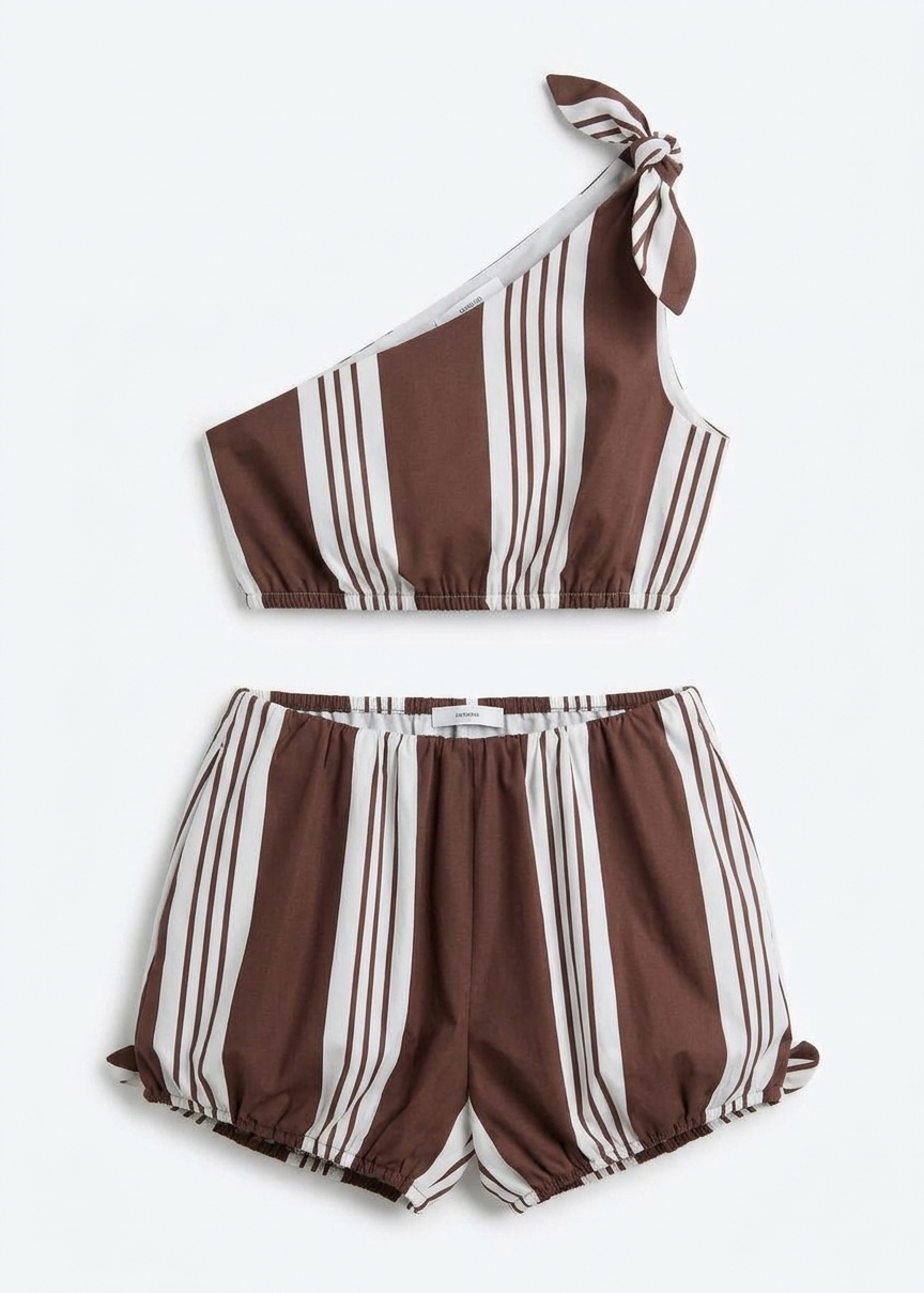 Posse Rosie Shorts - Choc Stripe