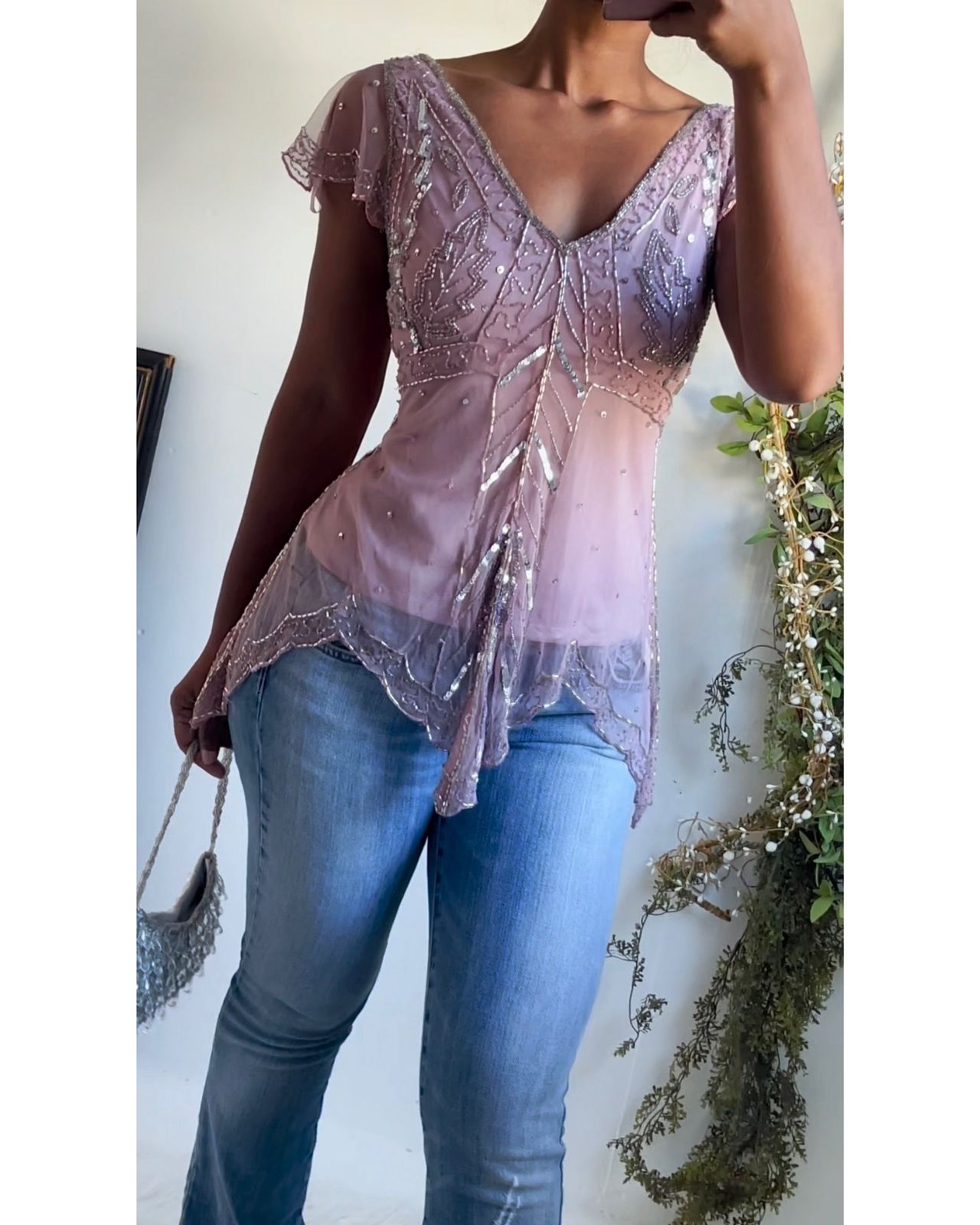 Vintage Y2K Minky Lavender Fairy Top