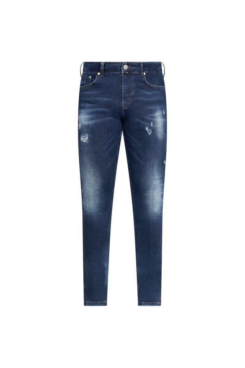 Dark Blue Distressed Jeans