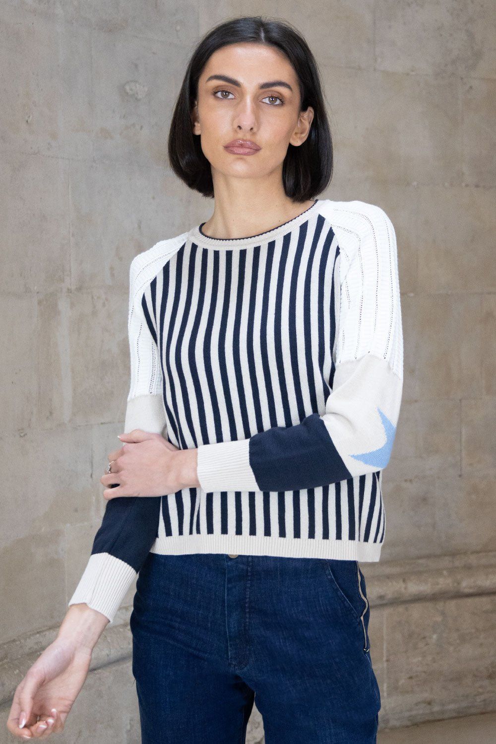Senna Raglan Mixed Media Knit
