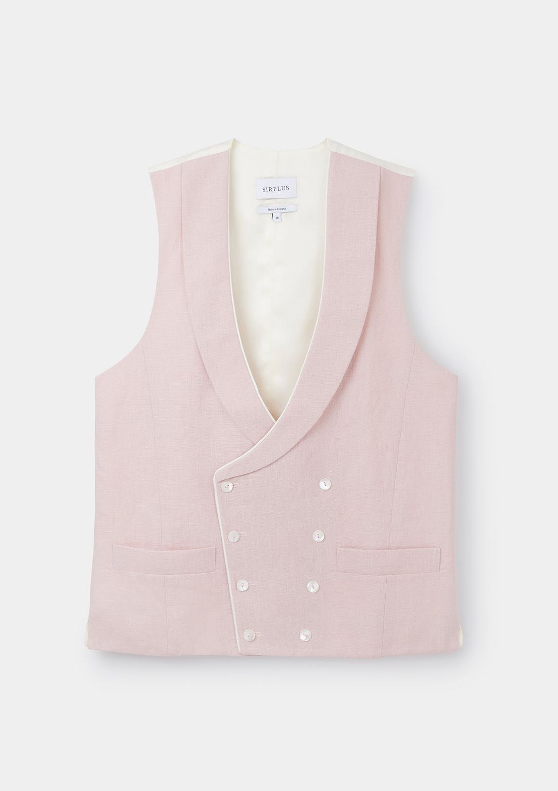Dusty Pink Shawl Lapel Double-Breasted Waistcoat