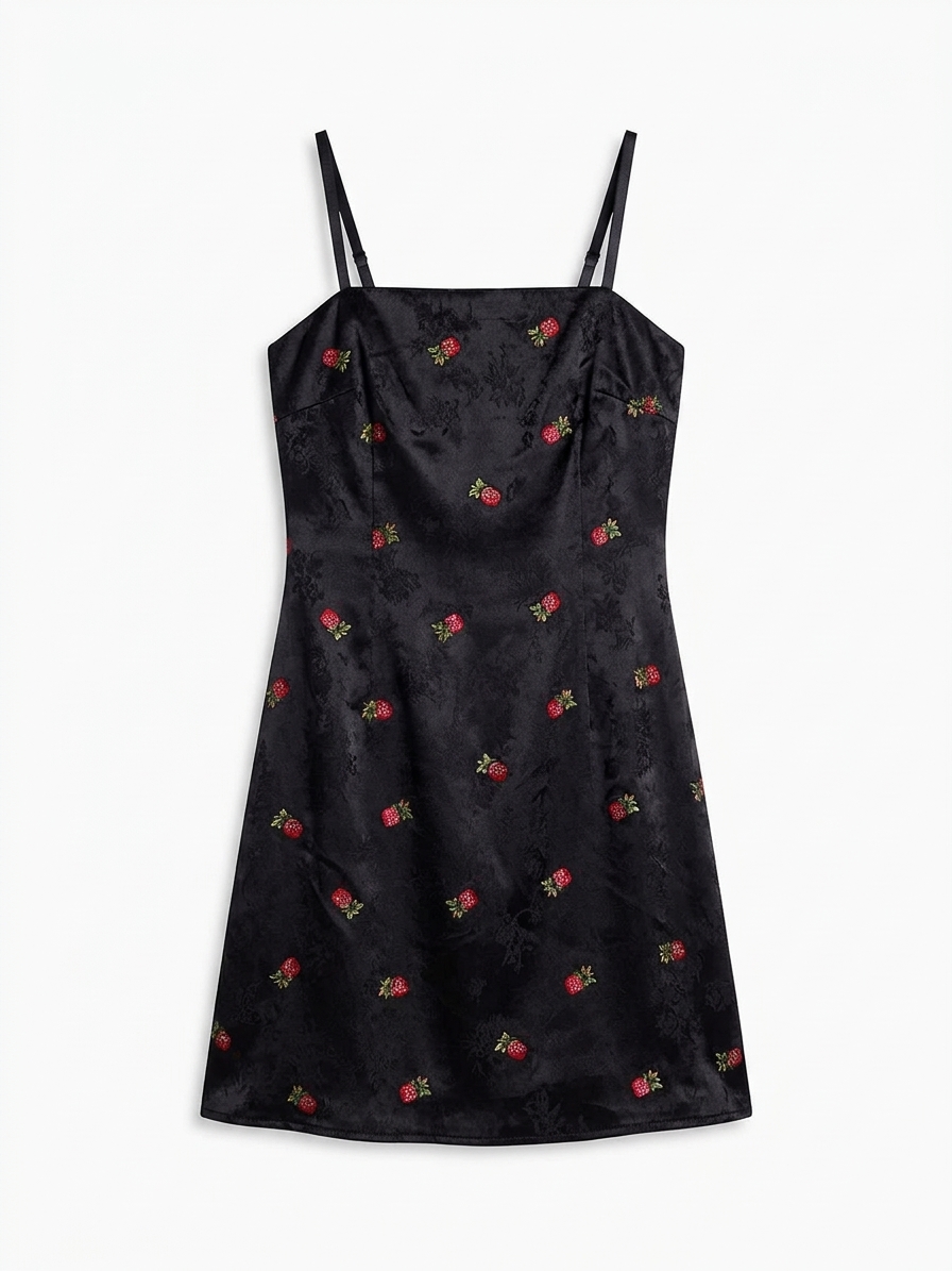 Jules Embroidered Mini Dress In Black