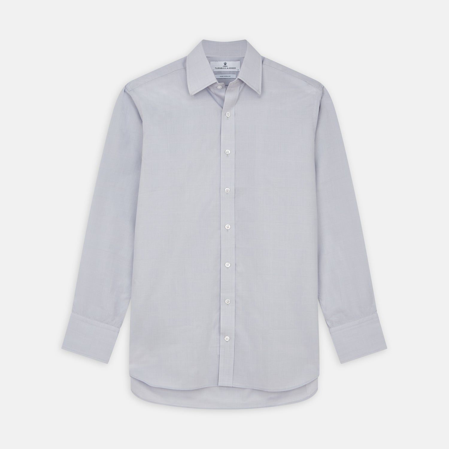 Faded Blue Block Check Cotton Regular Fit Mayfair Shirt