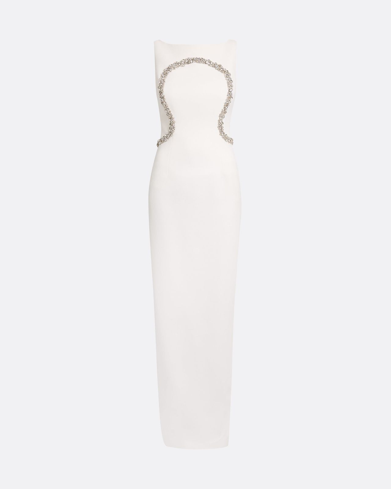 Riley Long Dress In Ivory With Crystal Embellishment