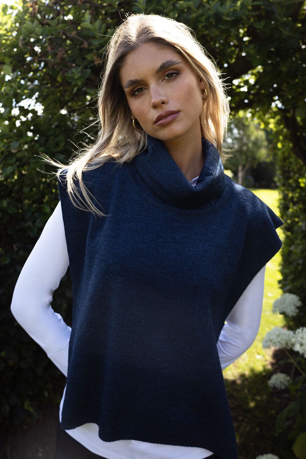 Zeus Wool Mix High Neck Gilet