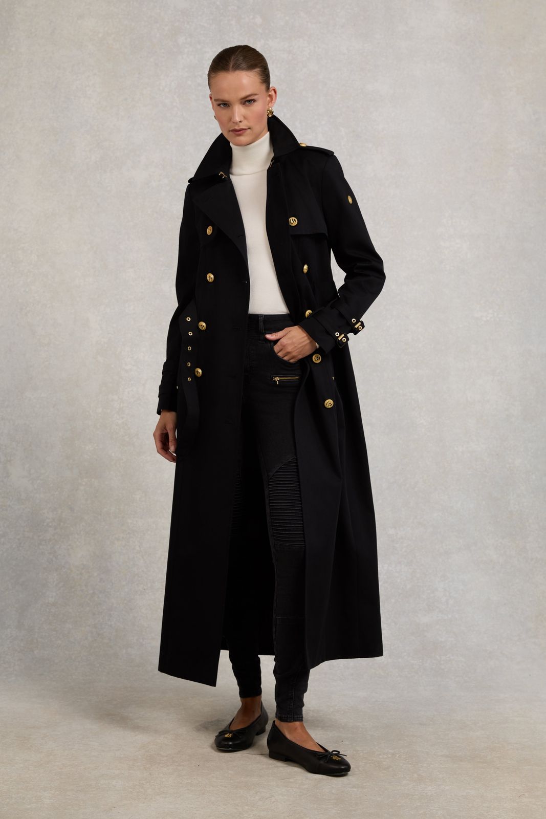 Gatcombe Full Length Trench Coat (Black)
