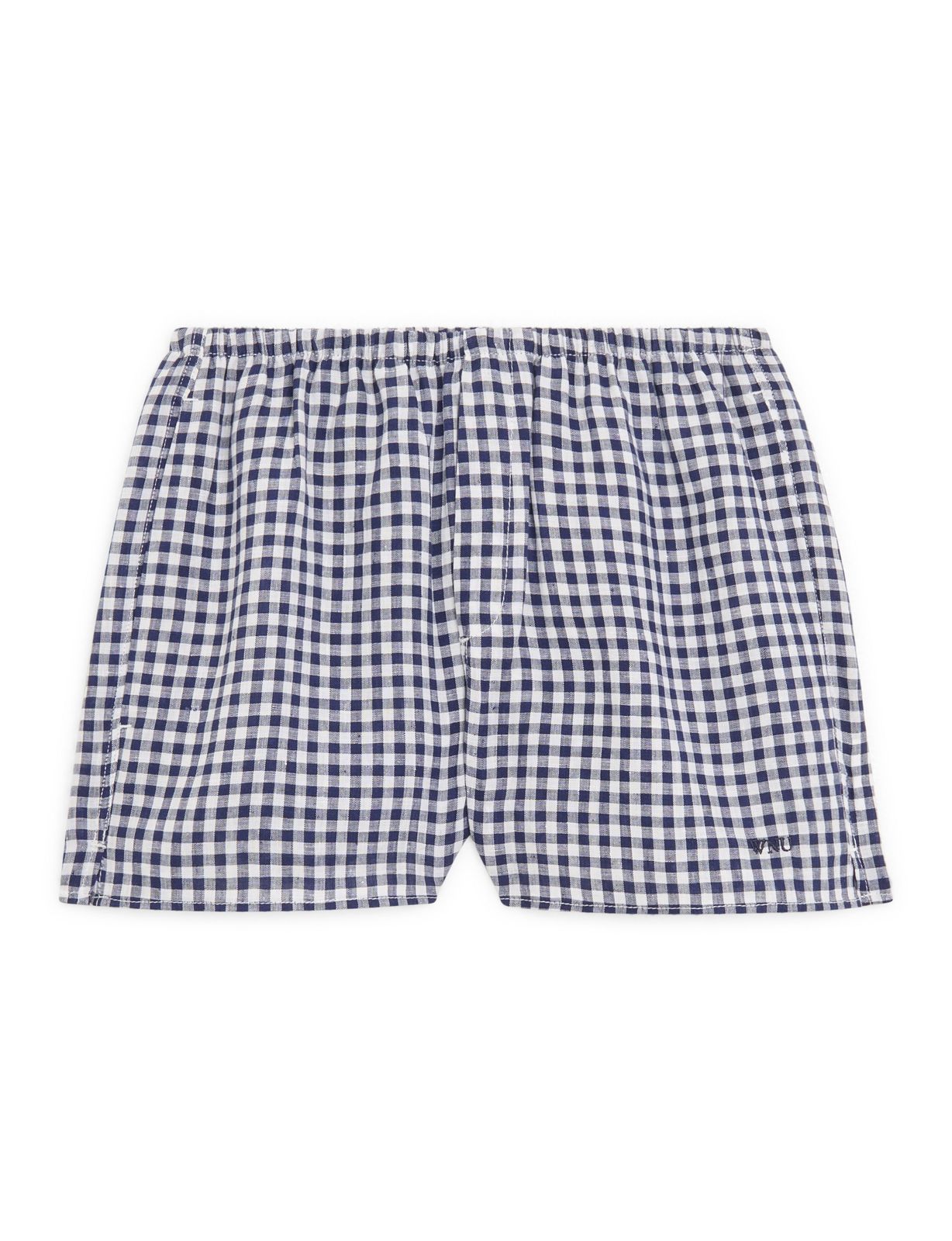 Court Short: Linen, Navy Gingham