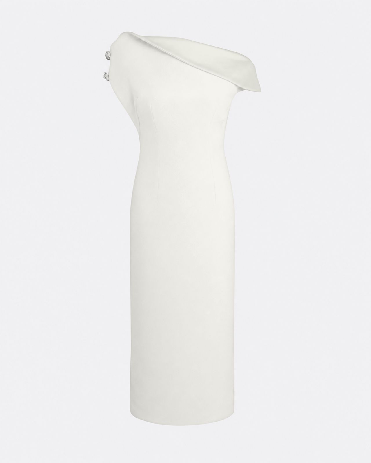 Reina Midi Dress In Ivory With Crystal