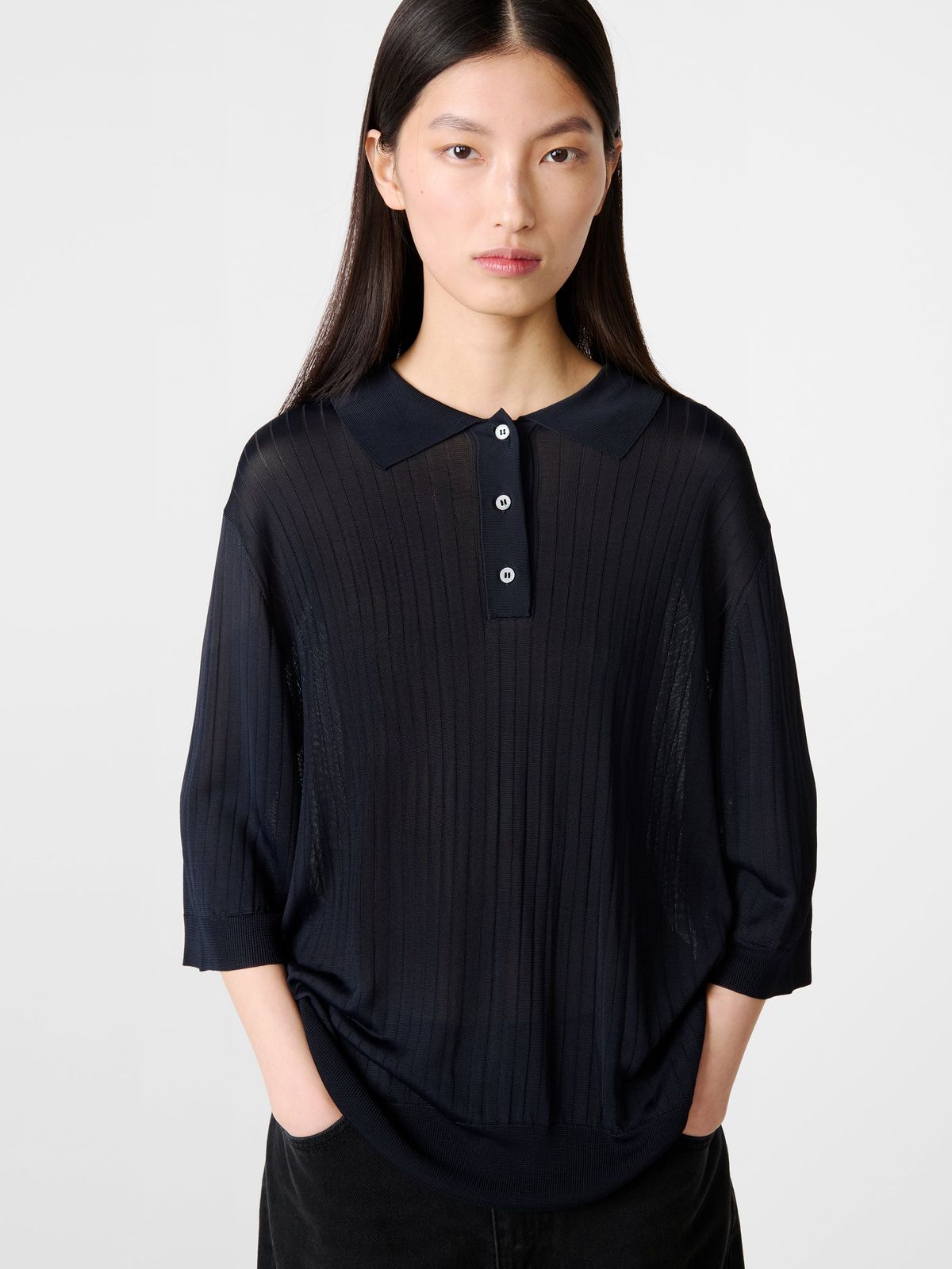 Lordi Knit Polo in Darkest Navy