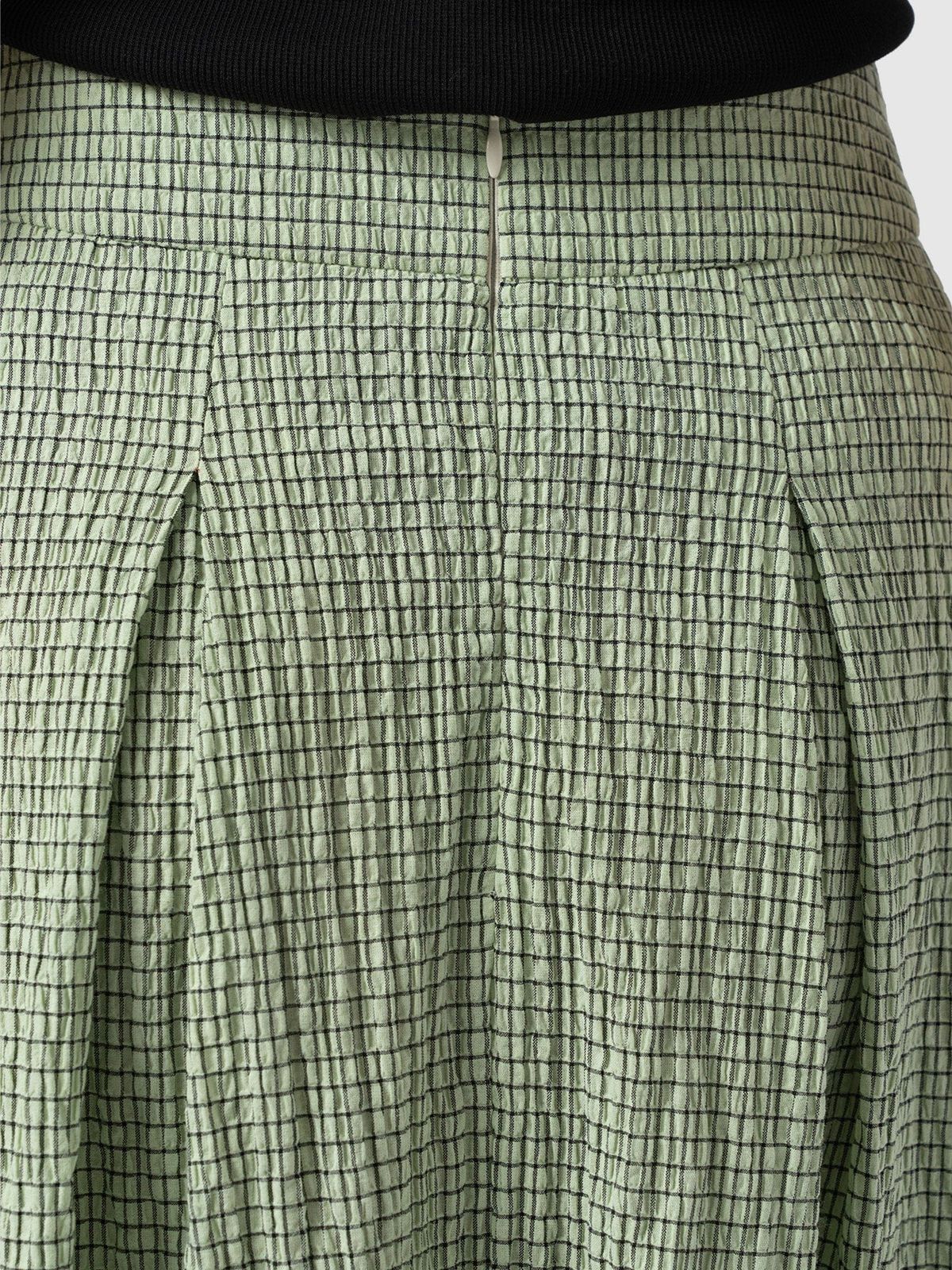 Eliza Pleated Skirt - Mint Gingham