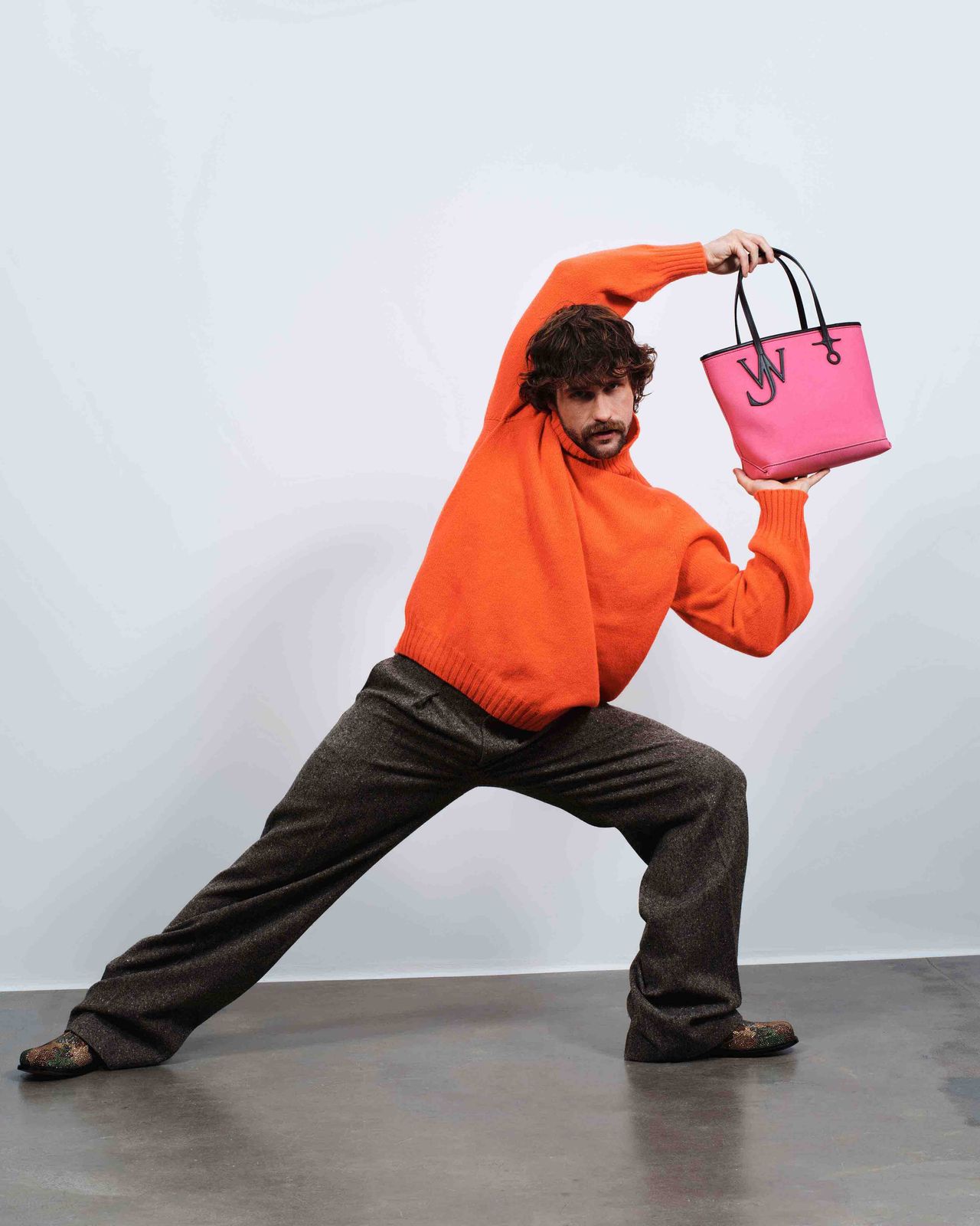 SMALL ANCHOR CANVAS & LEATHER TOTE IN PINK