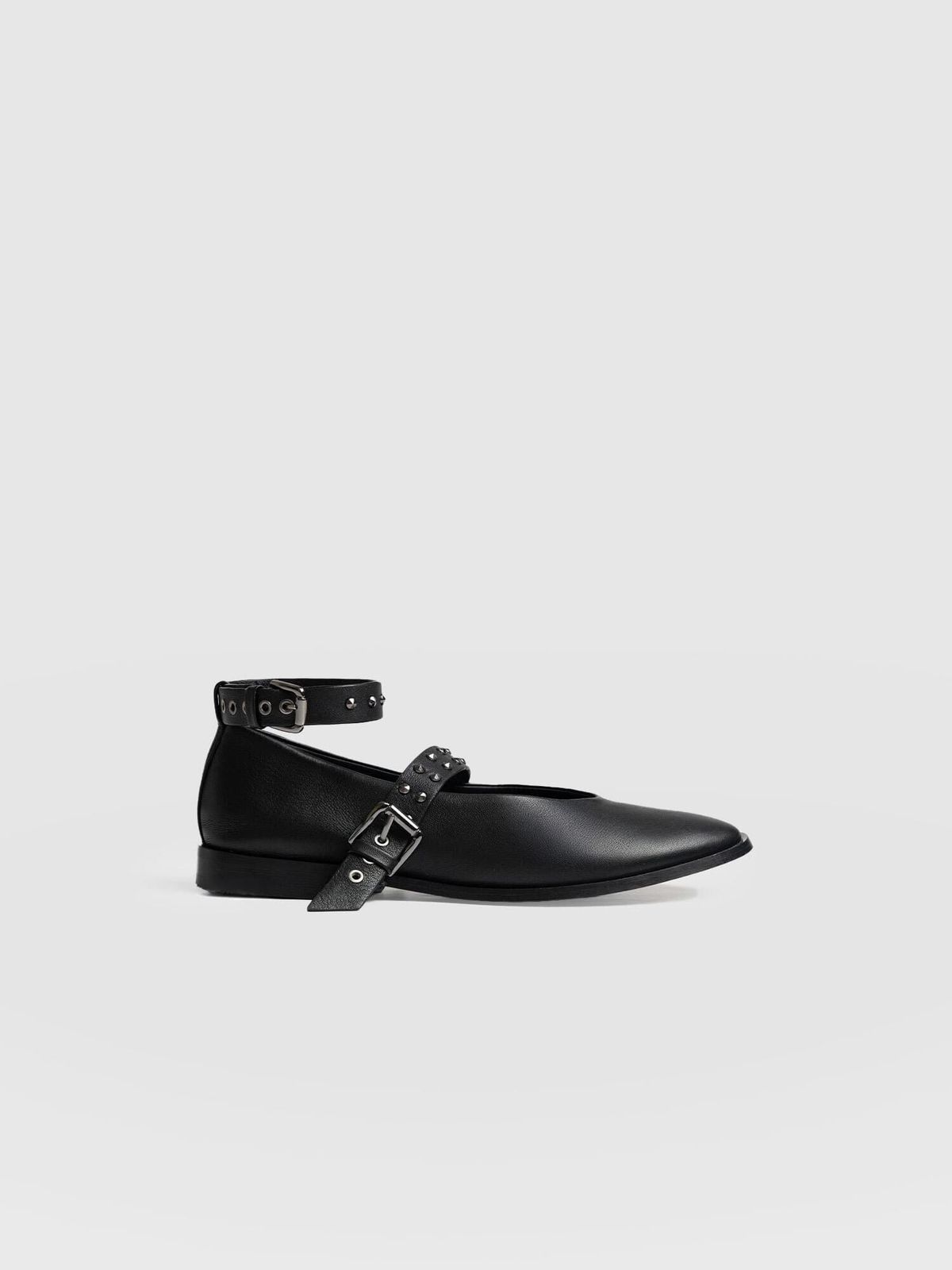 Vega Studded Ballerina Flats - Black