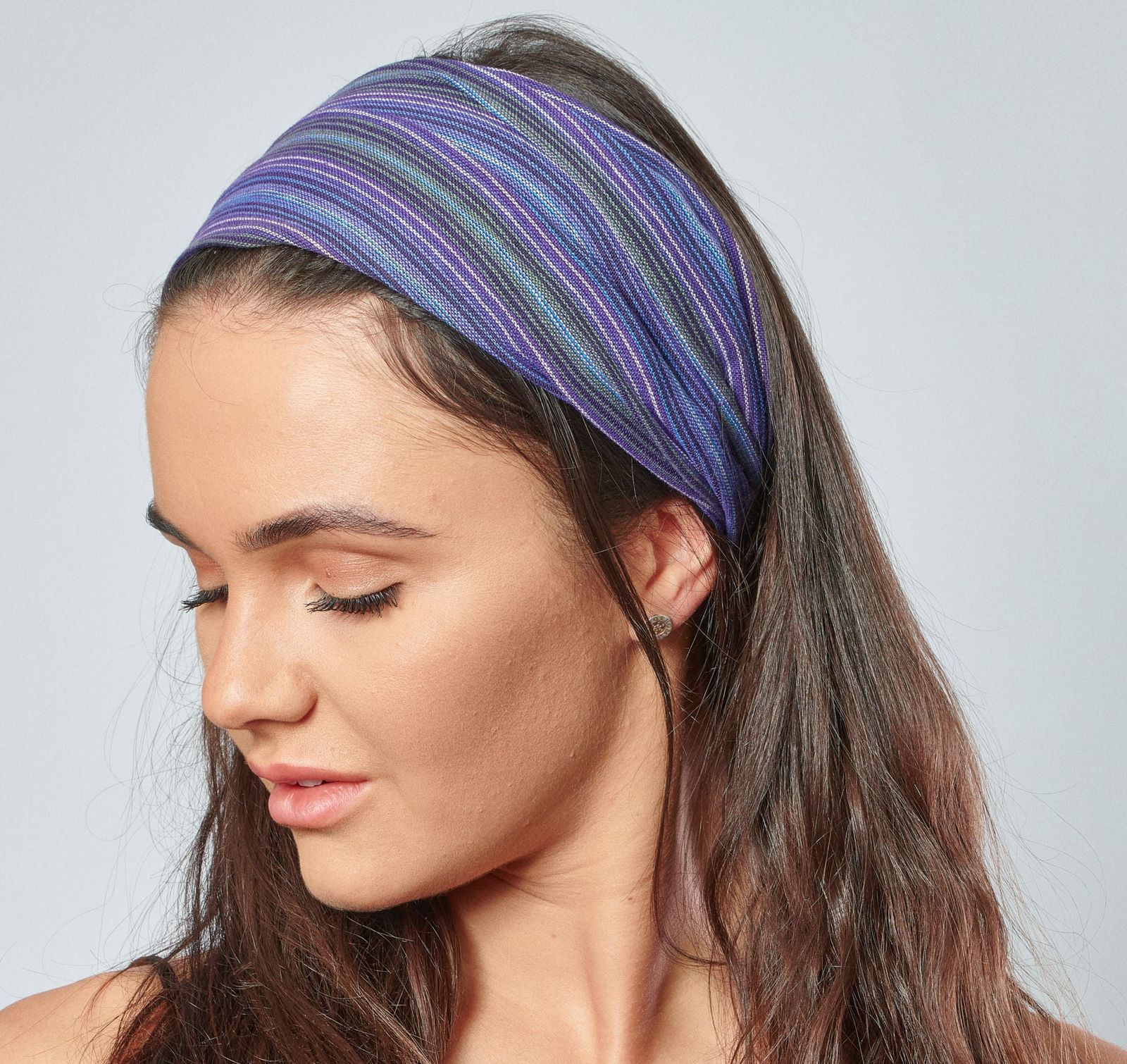 Purple Striped Headband | Ziggy Nepalese Cotton Bandana