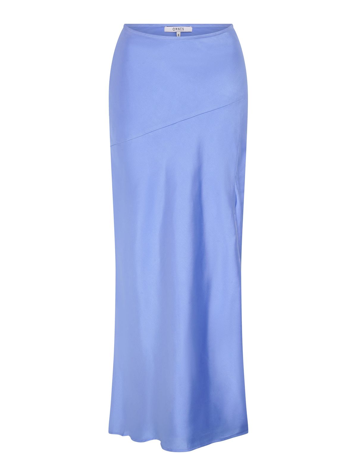 Jackie Asymmetric Midi Skirt In Blue
