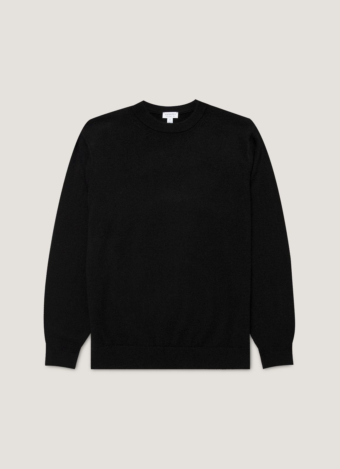 Men's Cashmere Crew Neck Jumper in Black