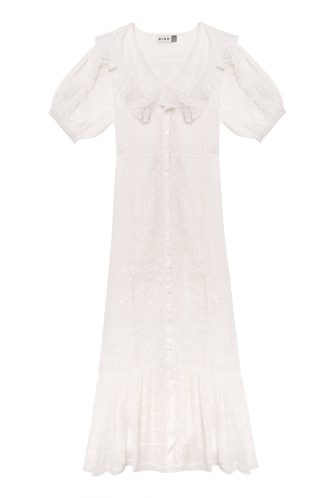 Edina - Pansy Embroidery White
