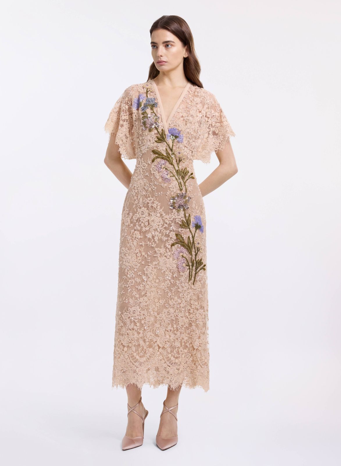 Bead Embroidered Lace Dress