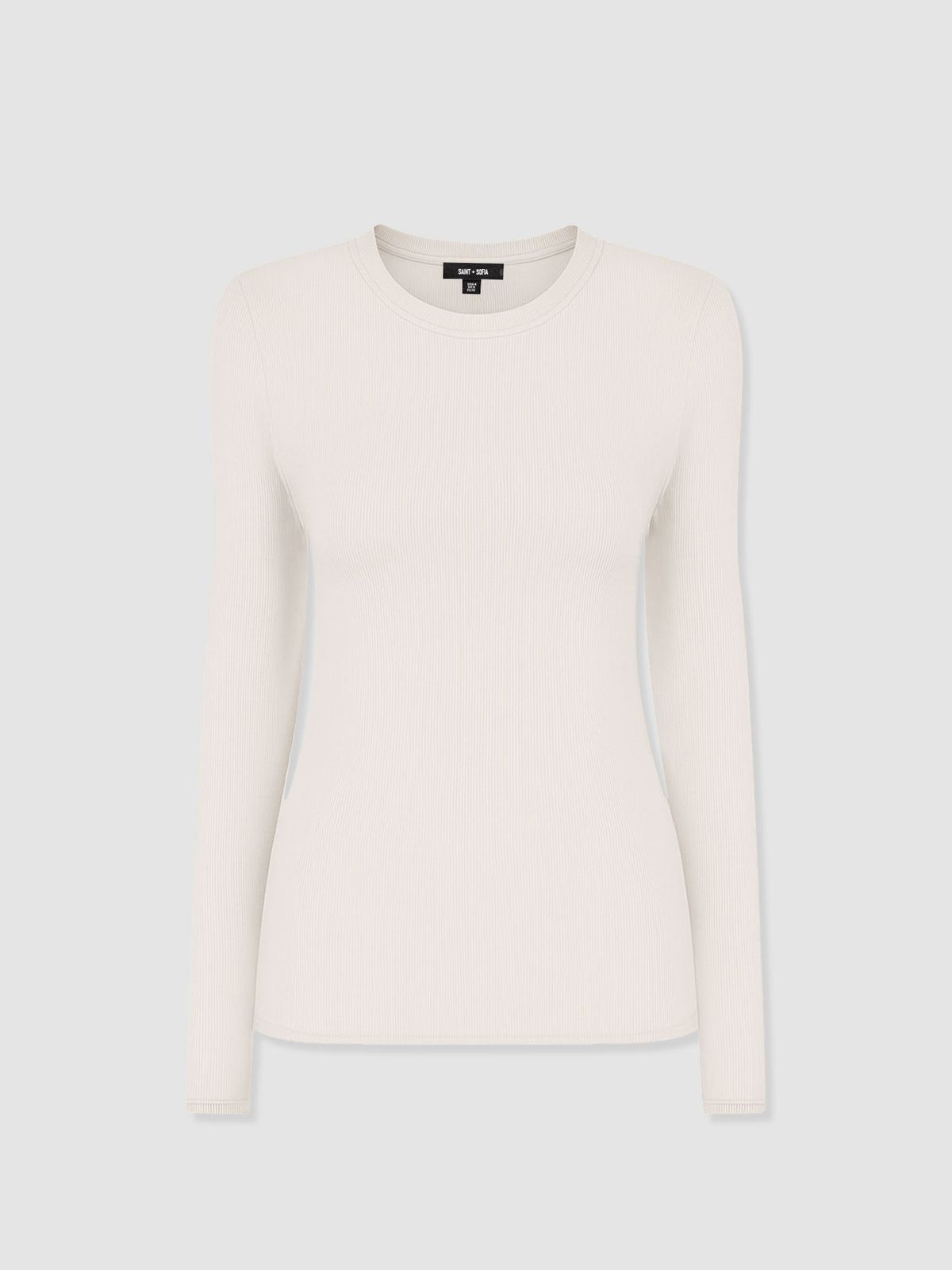 Ribbed Long Sleeve Tee - Cream