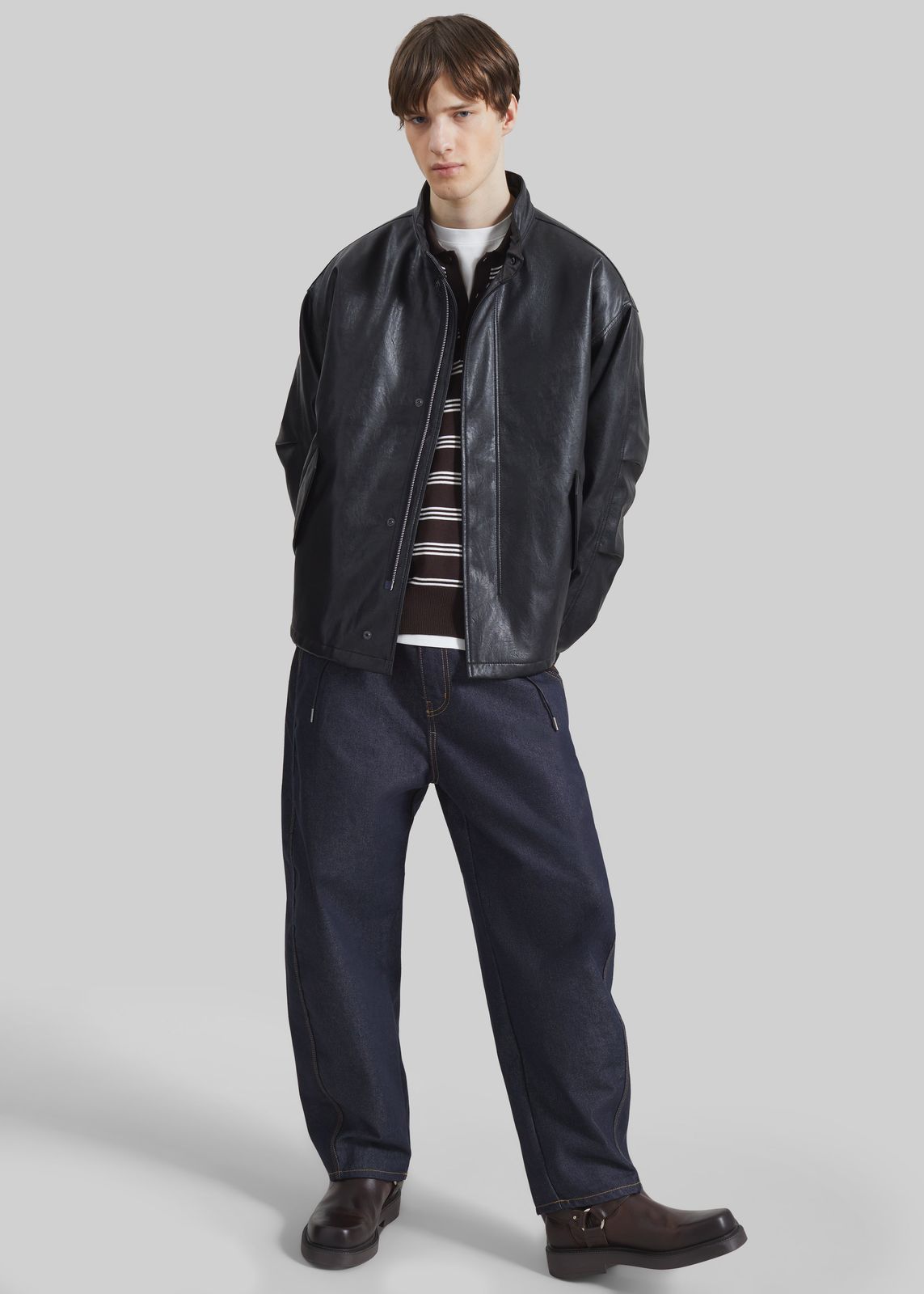 Viborg Faux Leather Jacket - Black