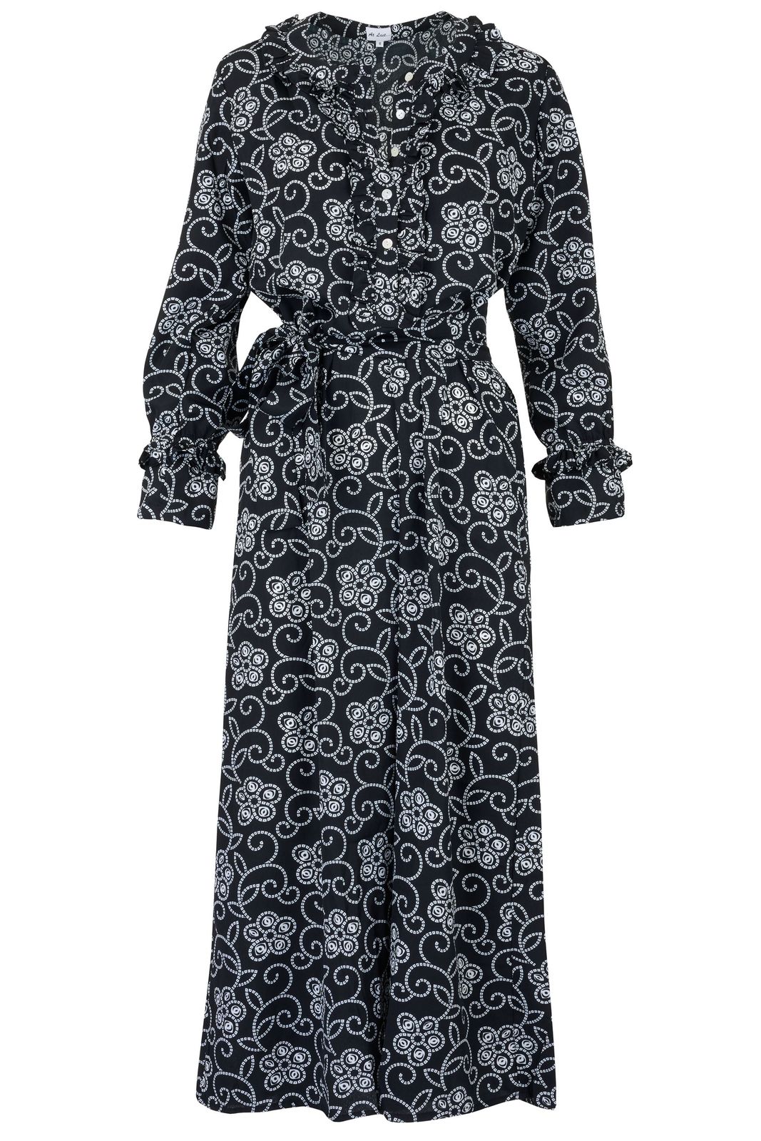 Meg Midi Dress In Black & White Floral